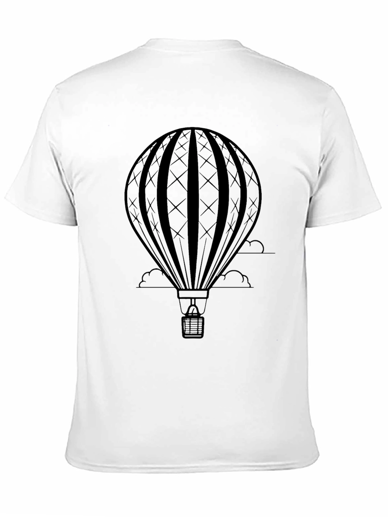 Mens Black Hot Air Balloon Graphic Tee