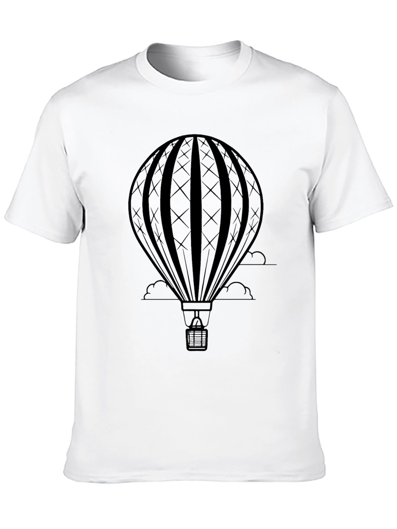 Mens Black Hot Air Balloon Graphic Tee