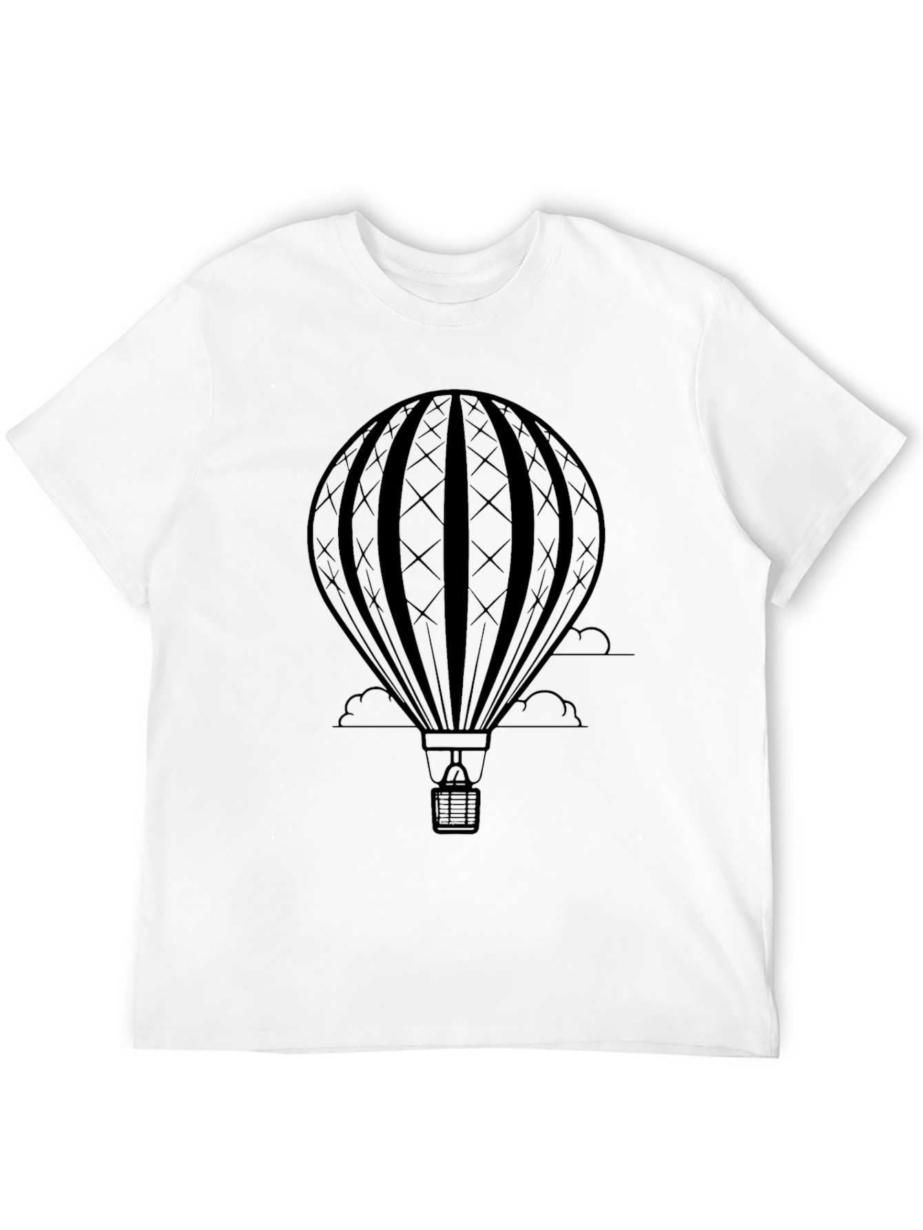 Mens Black Hot Air Balloon Graphic Tee