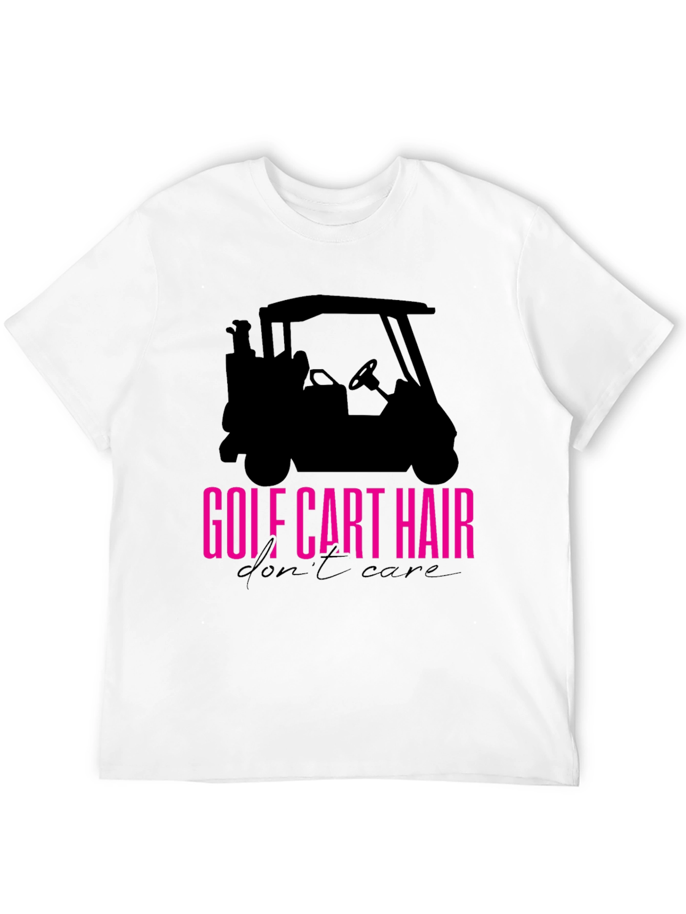 Golf Cart Hair T-Shirt - Black Casual Tee