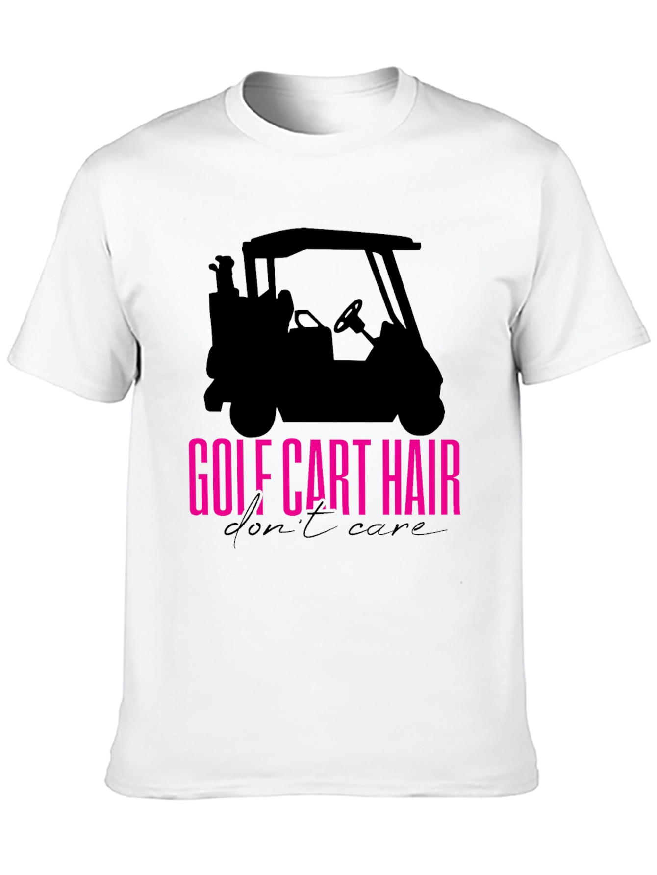 Golf Cart Hair T-Shirt - Black Casual Tee