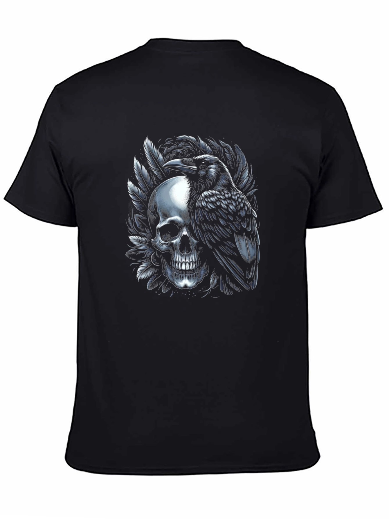 Raven Skull T-Shirt - Gothic Style