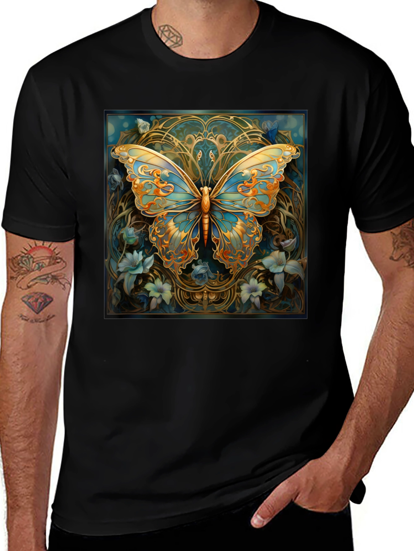 Butterfly Graphic T-Shirt - Stylish Mens Tee