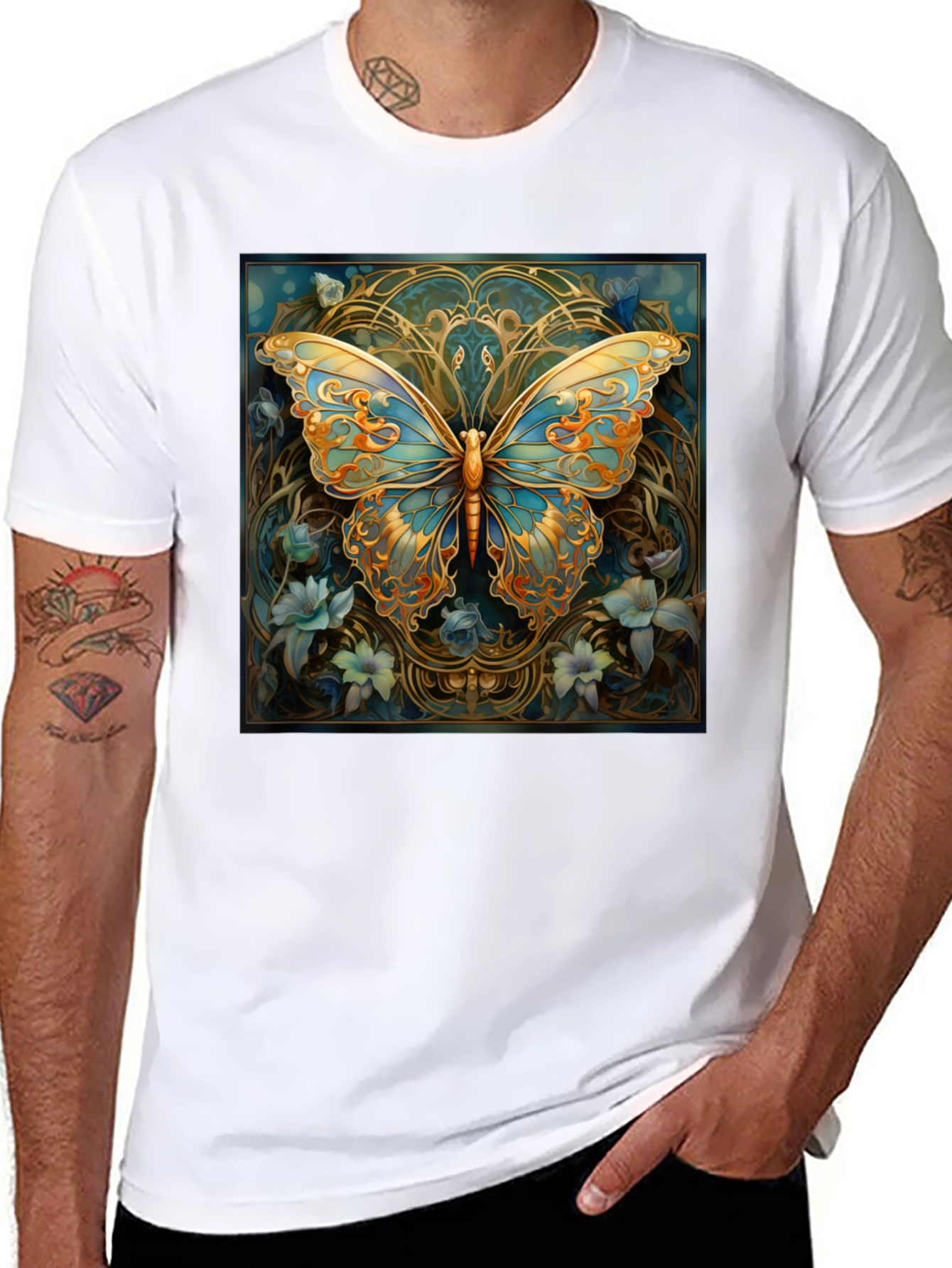 Butterfly Graphic T-Shirt - Stylish Mens Tee