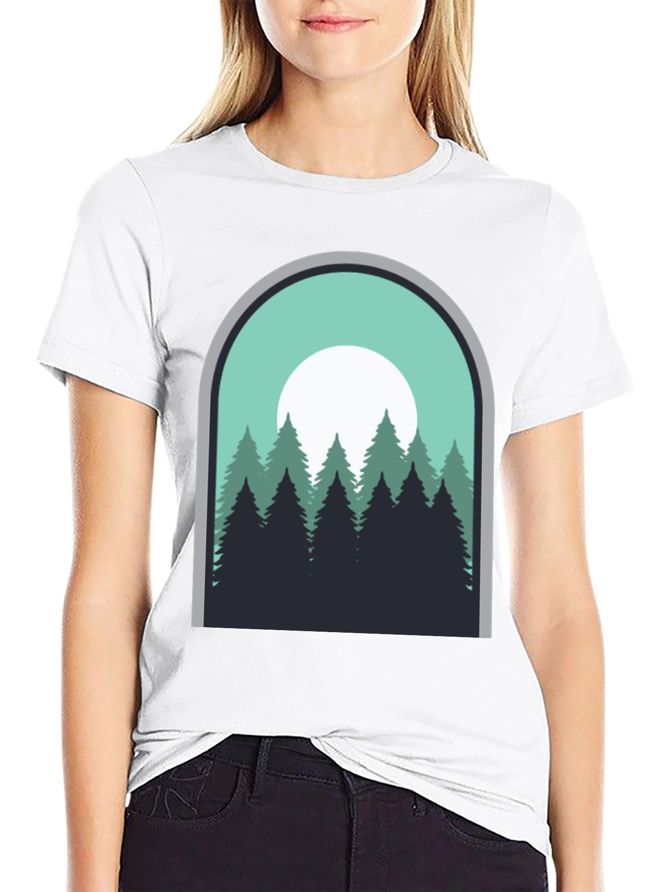 Nature Scene Graphic Tee - Mens Black T-Shirt