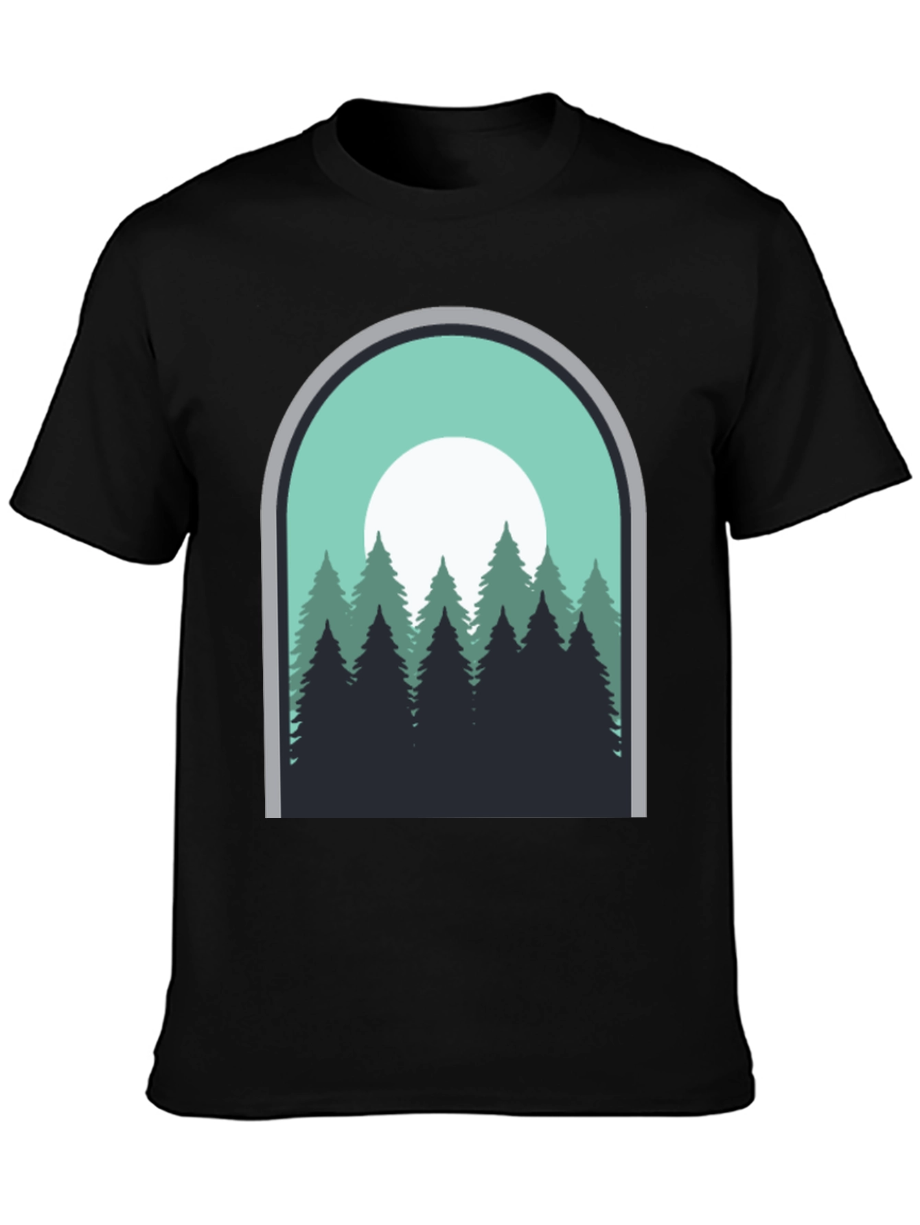 Nature Scene Graphic Tee - Mens Black T-Shirt