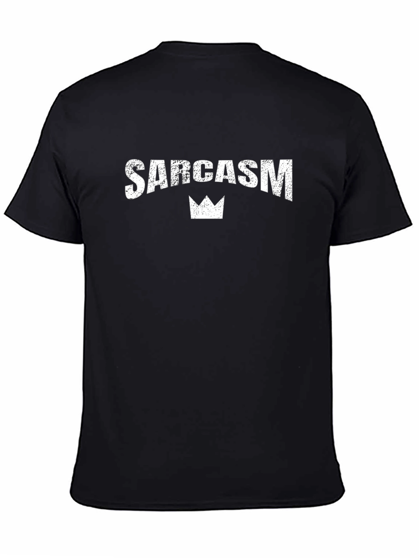 Sarcasm Crown Graphic Tee - Black Casual T-Shirt