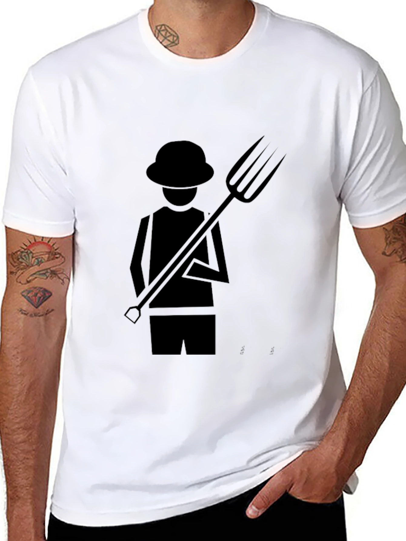 Farmer Graphic T-Shirt - Black Cotton Tee