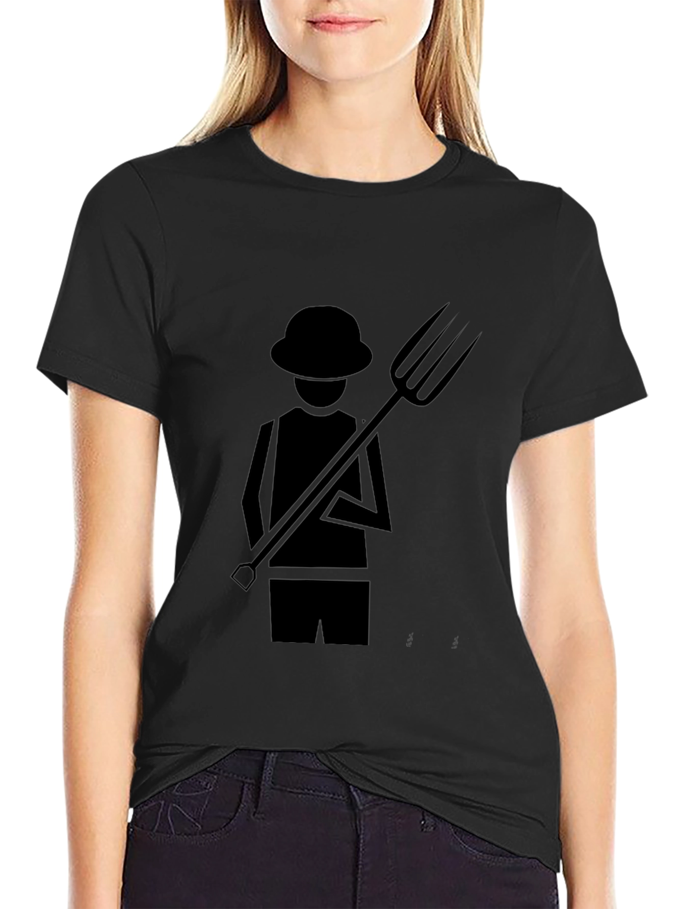 Farmer Graphic T-Shirt - Black Cotton Tee