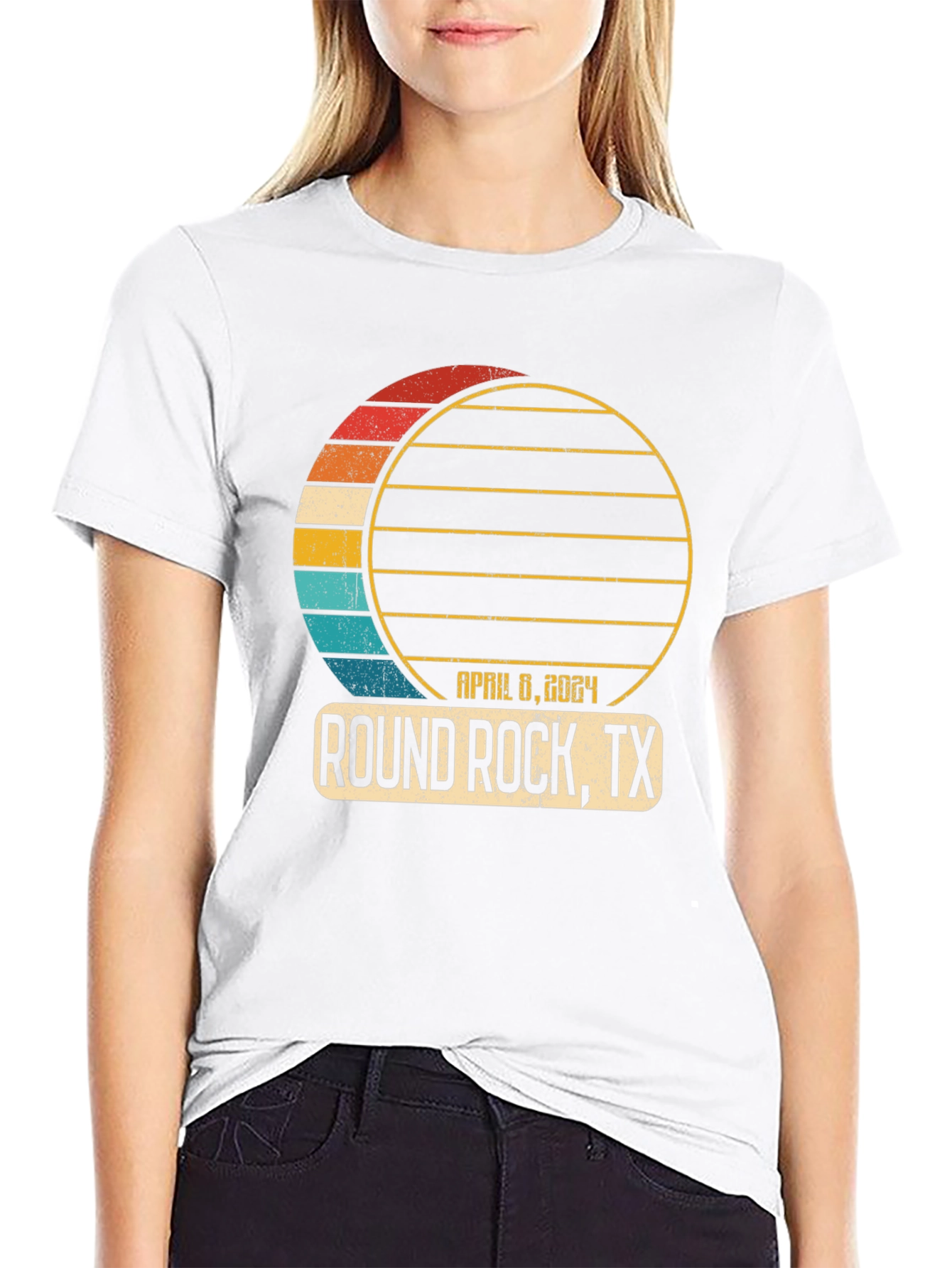 Round Rock TX April 8 2024 Solar Eclipse T-Shirt