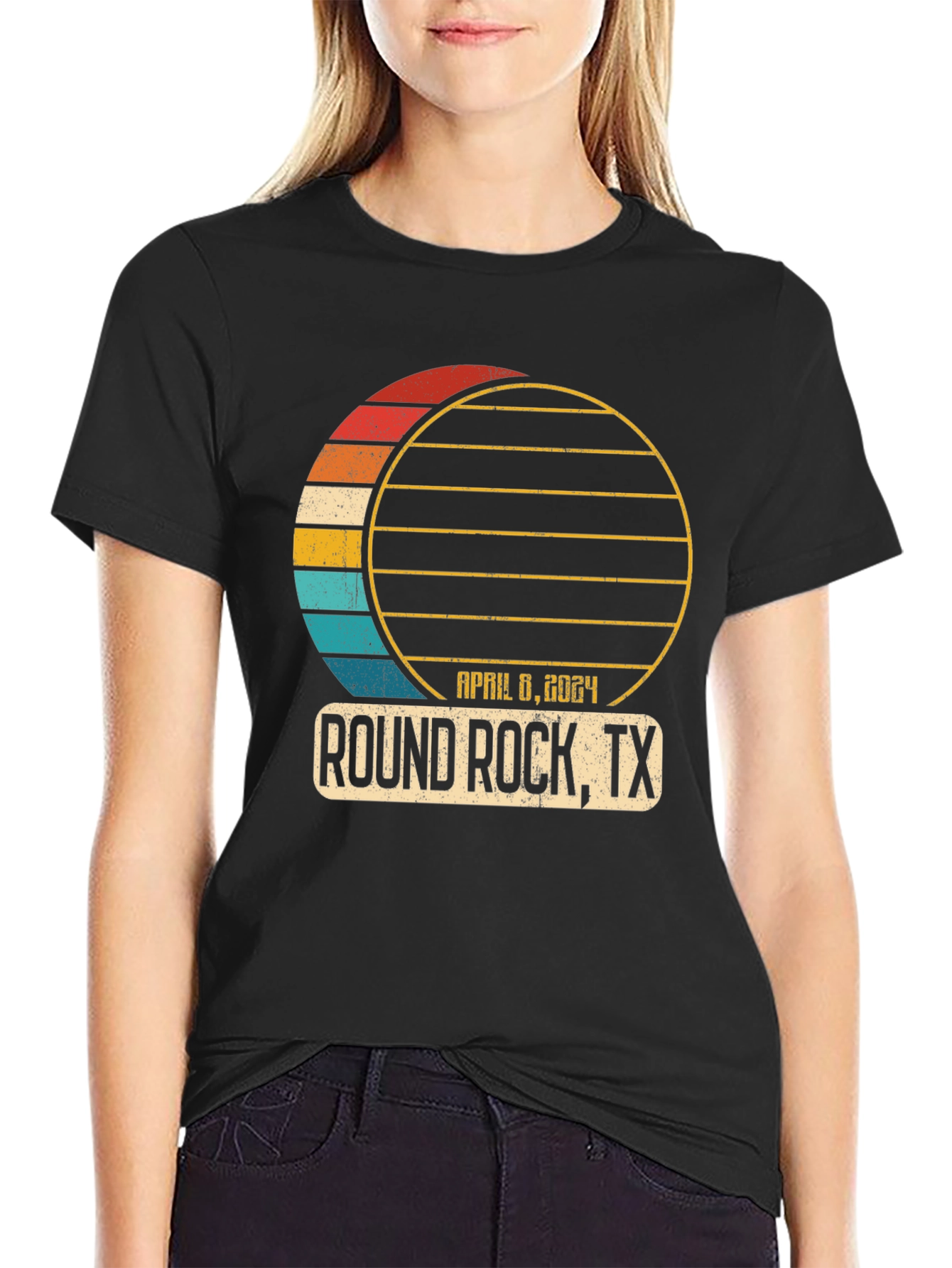 Round Rock TX April 8 2024 Solar Eclipse T-Shirt