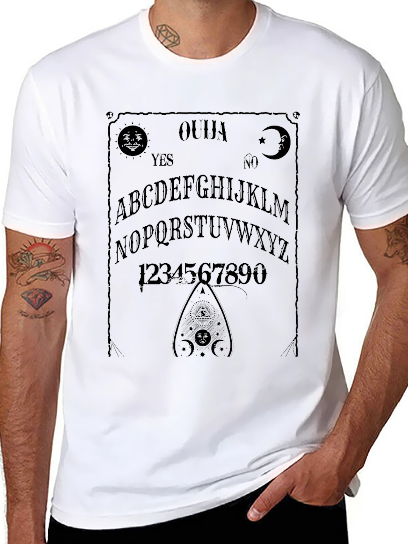 Ouija Board Graphic T-Shirt - Black