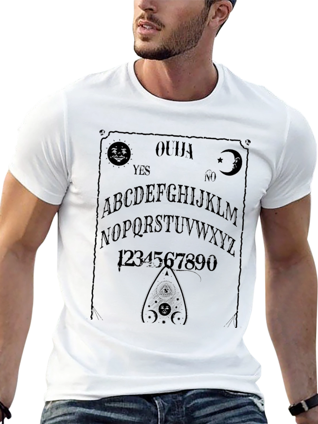 Ouija Board Graphic T-Shirt - Black