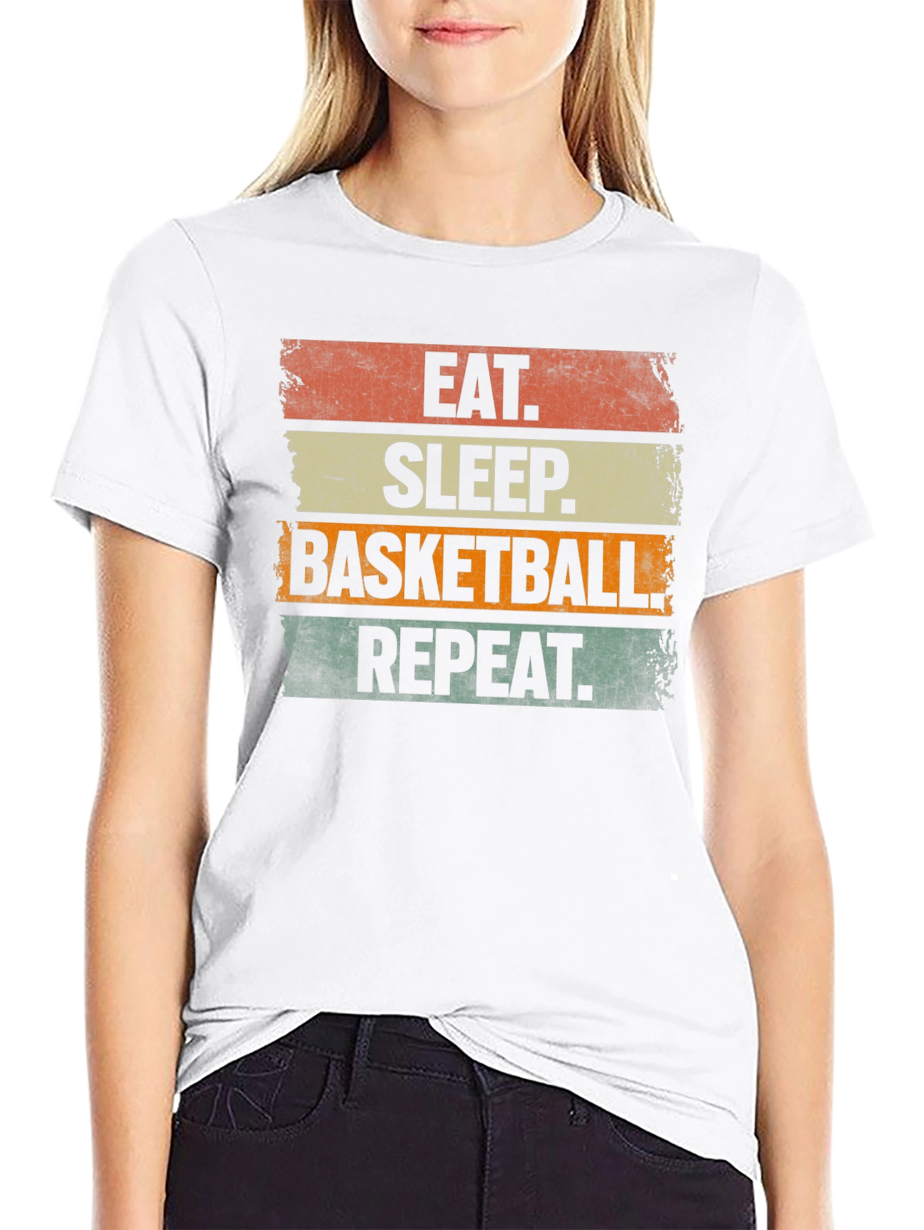 Eat Sleep Basketball Repeat Graphic Tee