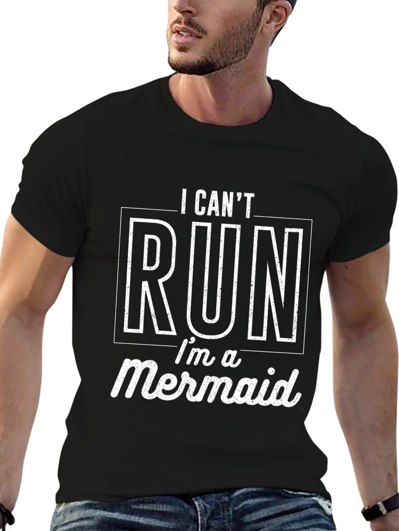 I Cant Run Im a Mermaid Black T-Shirt