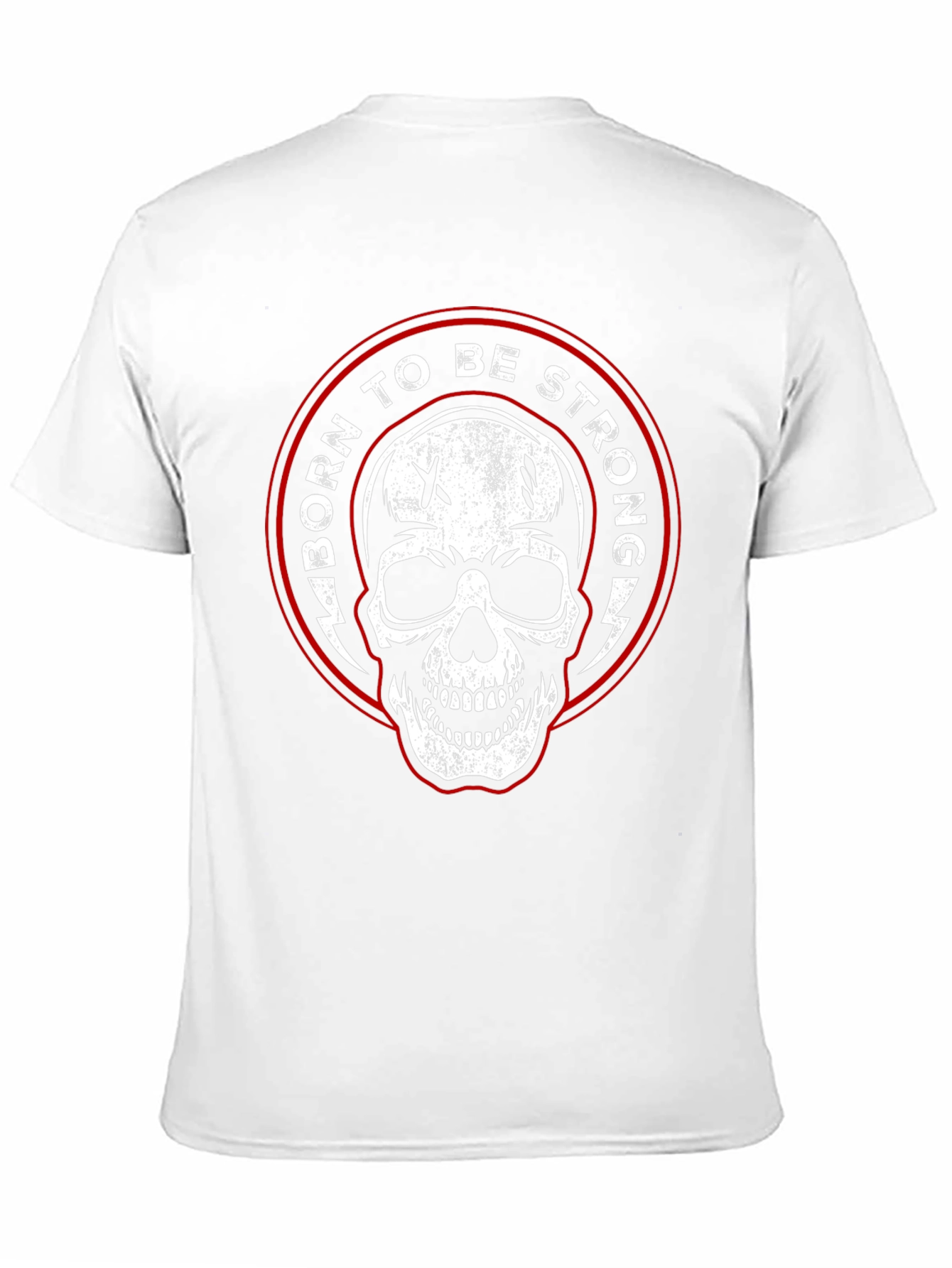 Born to be Strong Skull Graphic Black T-Shirt