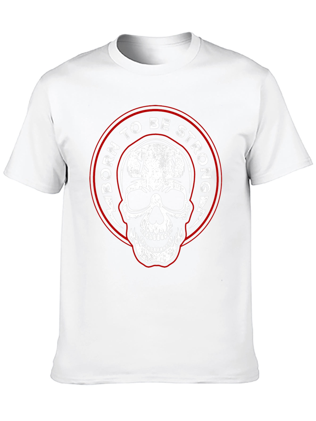 Born to be Strong Skull Graphic Black T-Shirt