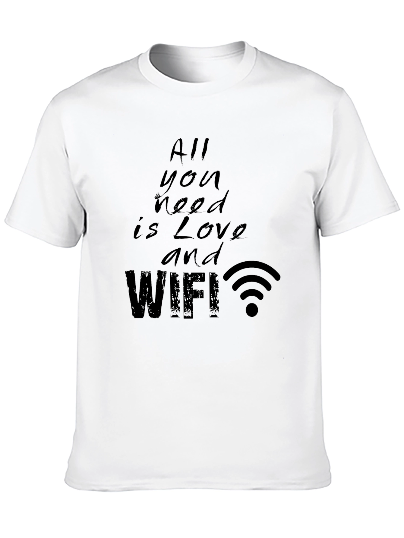 Love and WiFi Black T-Shirt