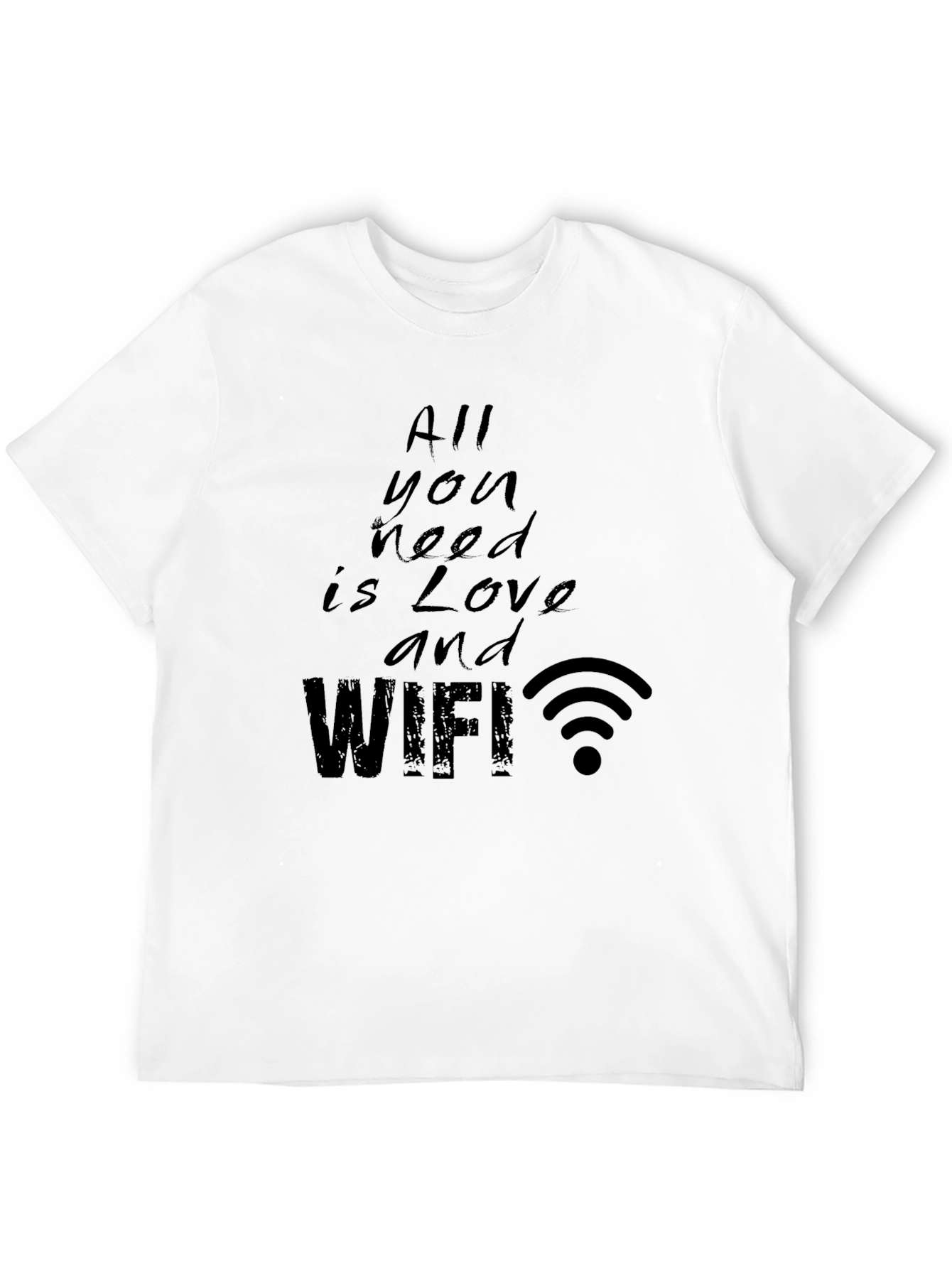 Love and WiFi Black T-Shirt