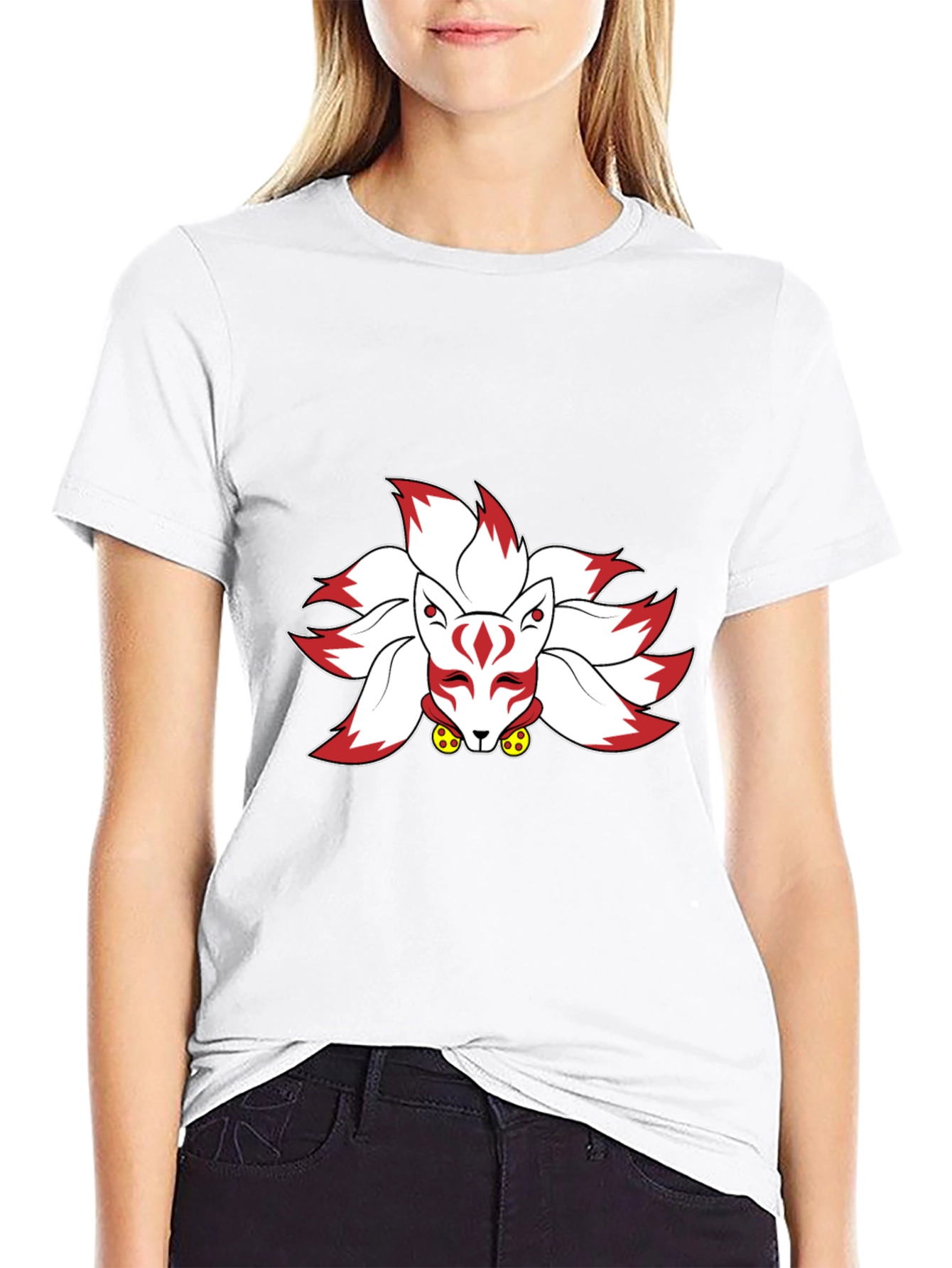 Nine-Tailed Fox Graphic Tee - Black