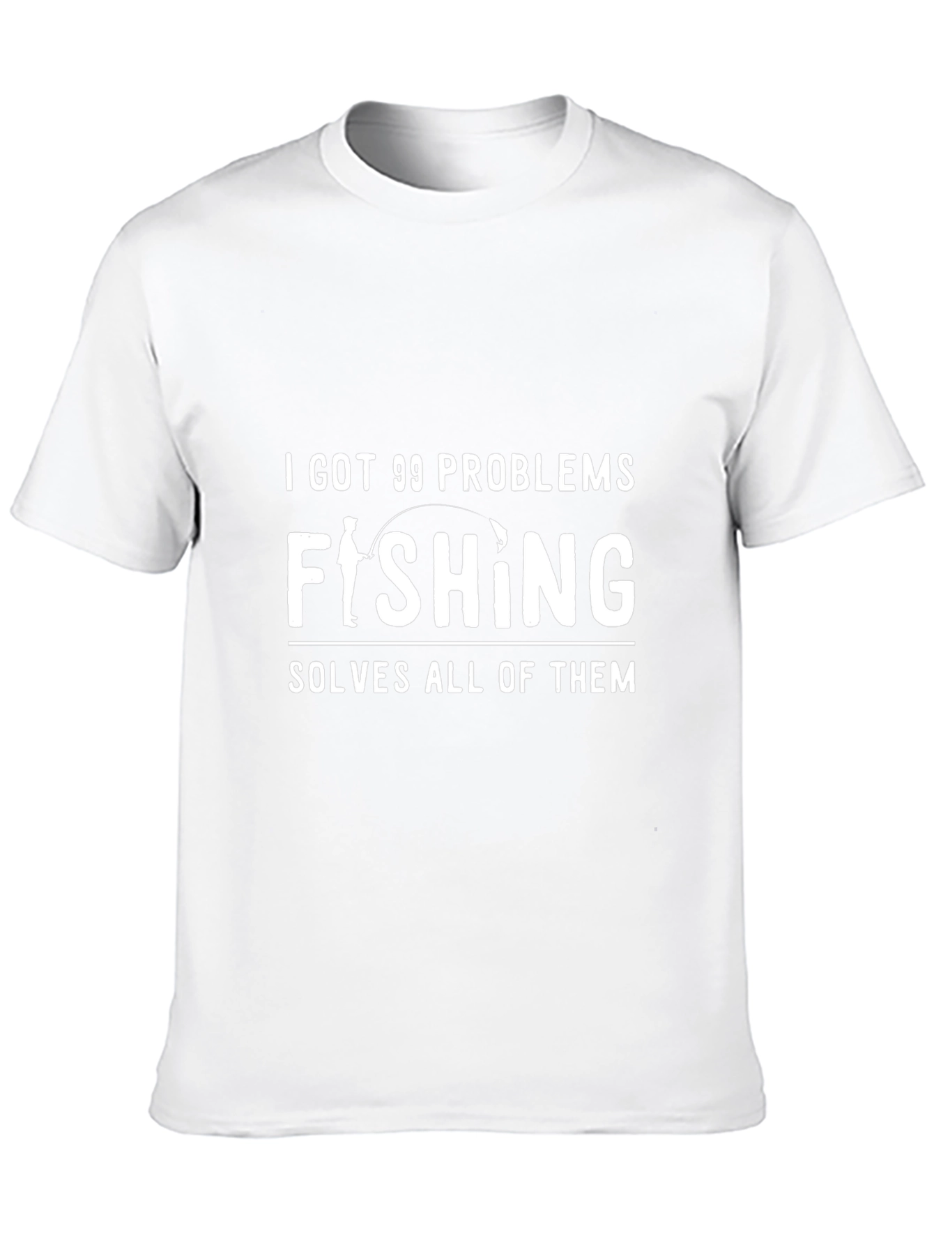 Fishing Solves Problems Tee - Black Graphic T-Shirt