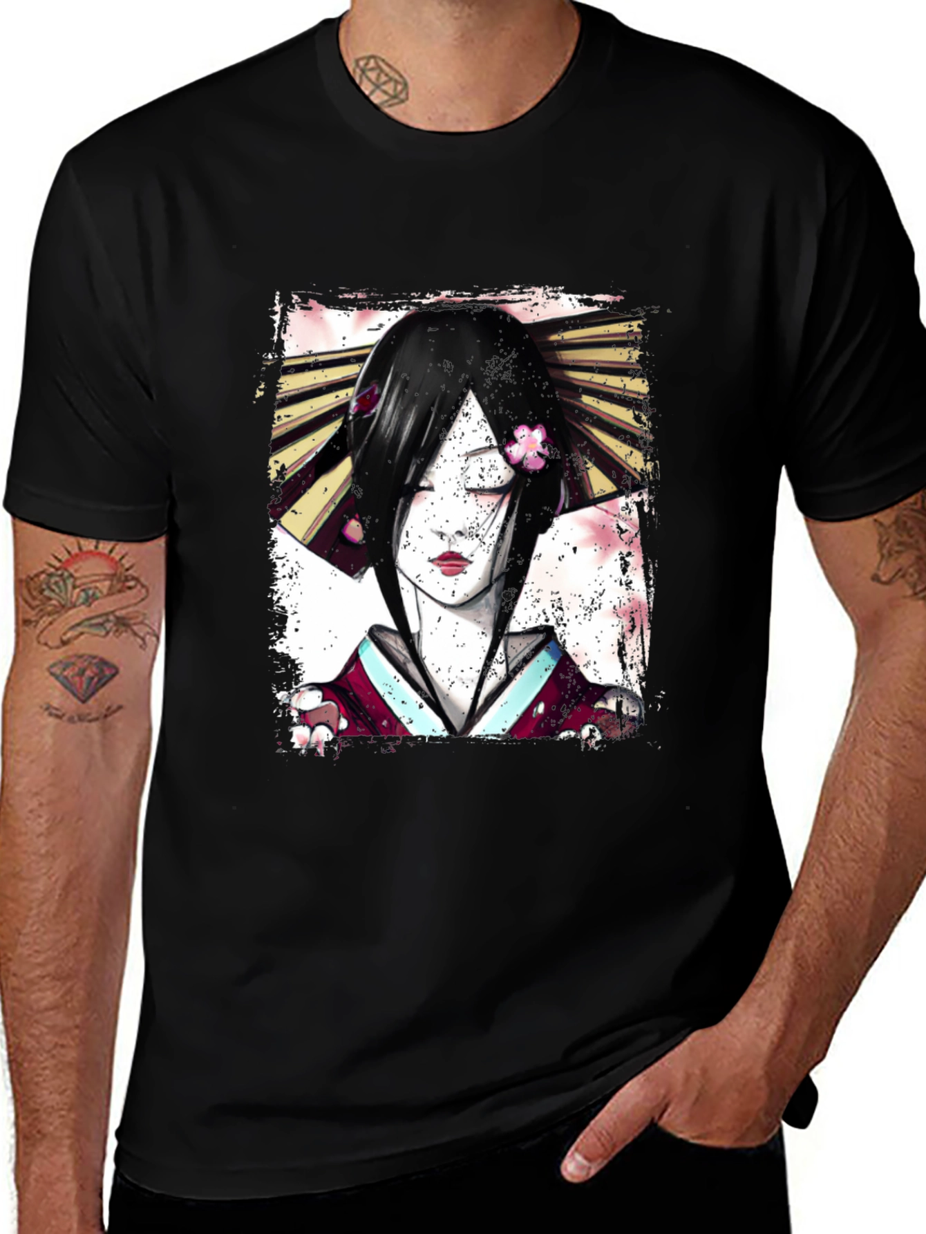 Geisha Graphic Tee - Japanese Art Shirt