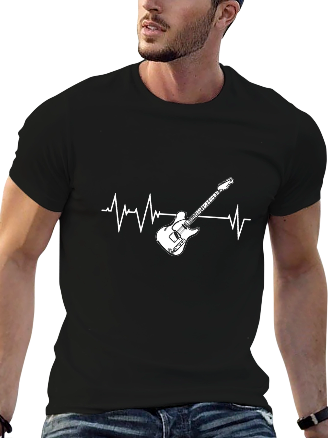 Guitar Heartbeat Graphic Tee - Music Lover T-Shirt