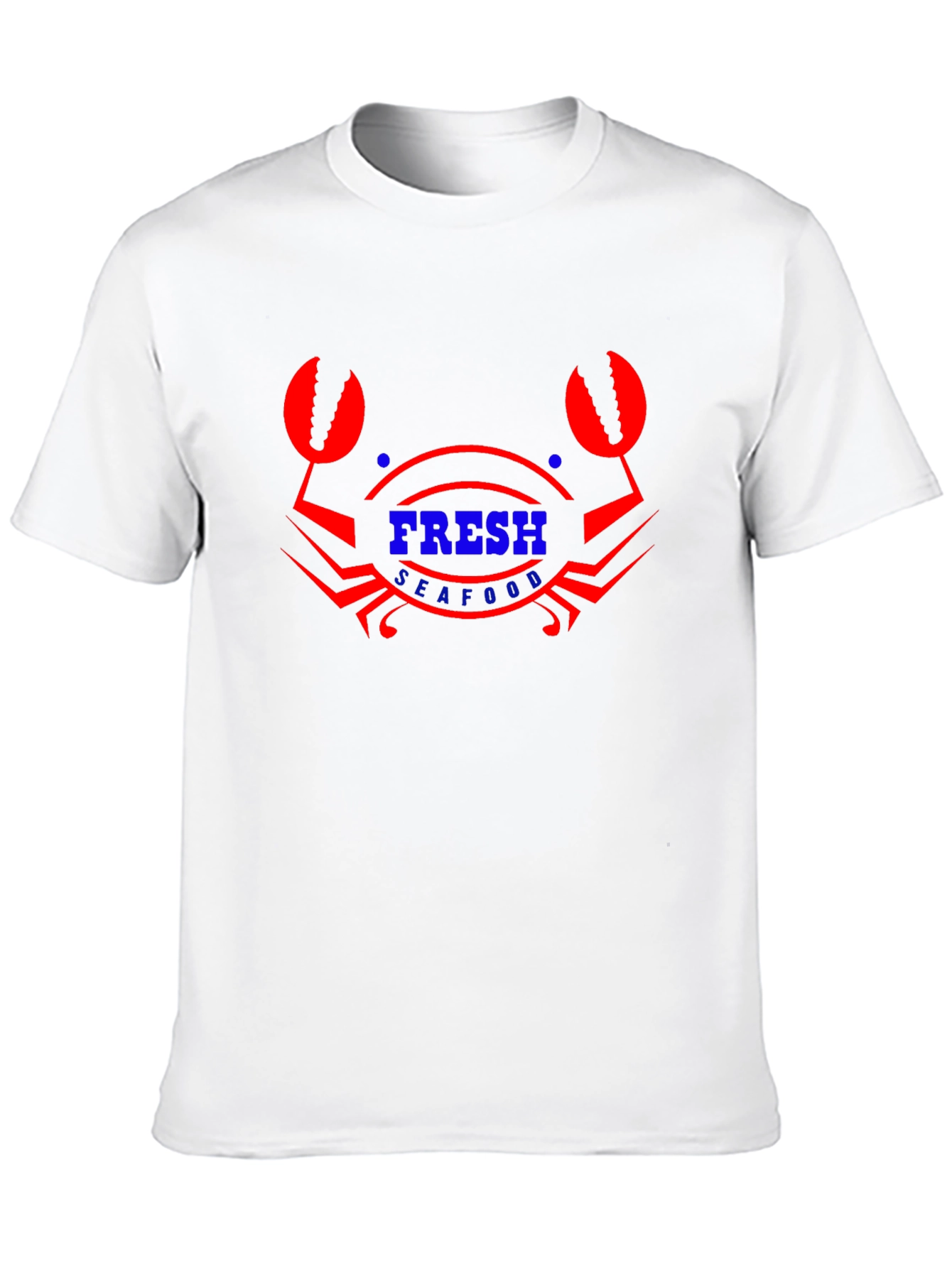 Fresh Seafood Graphic T-Shirt - Black Cotton Blend
