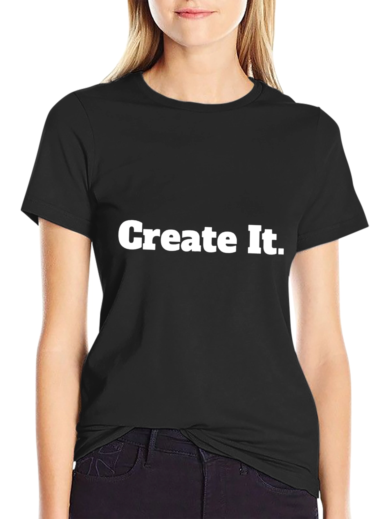 Create It! Black Cotton Graphic Tee