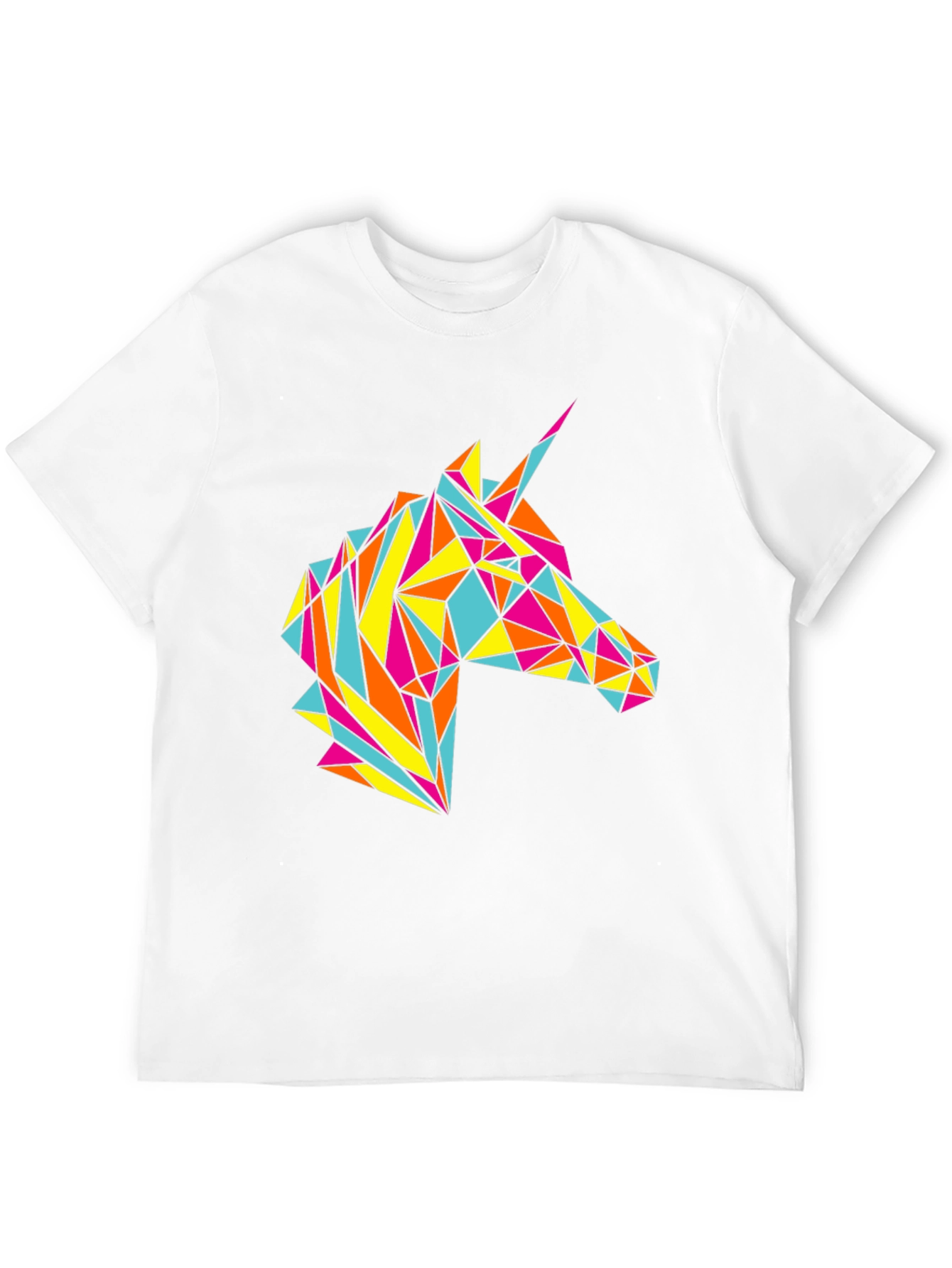 Geometric Unicorn Graphic Black T-Shirt