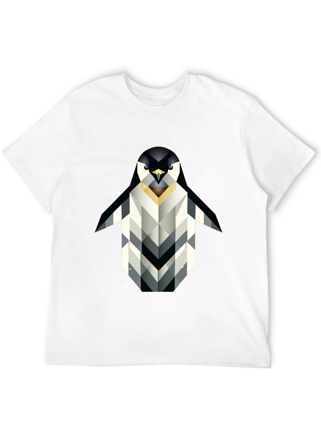 Geometric Penguin Graphic T-Shirt - Black