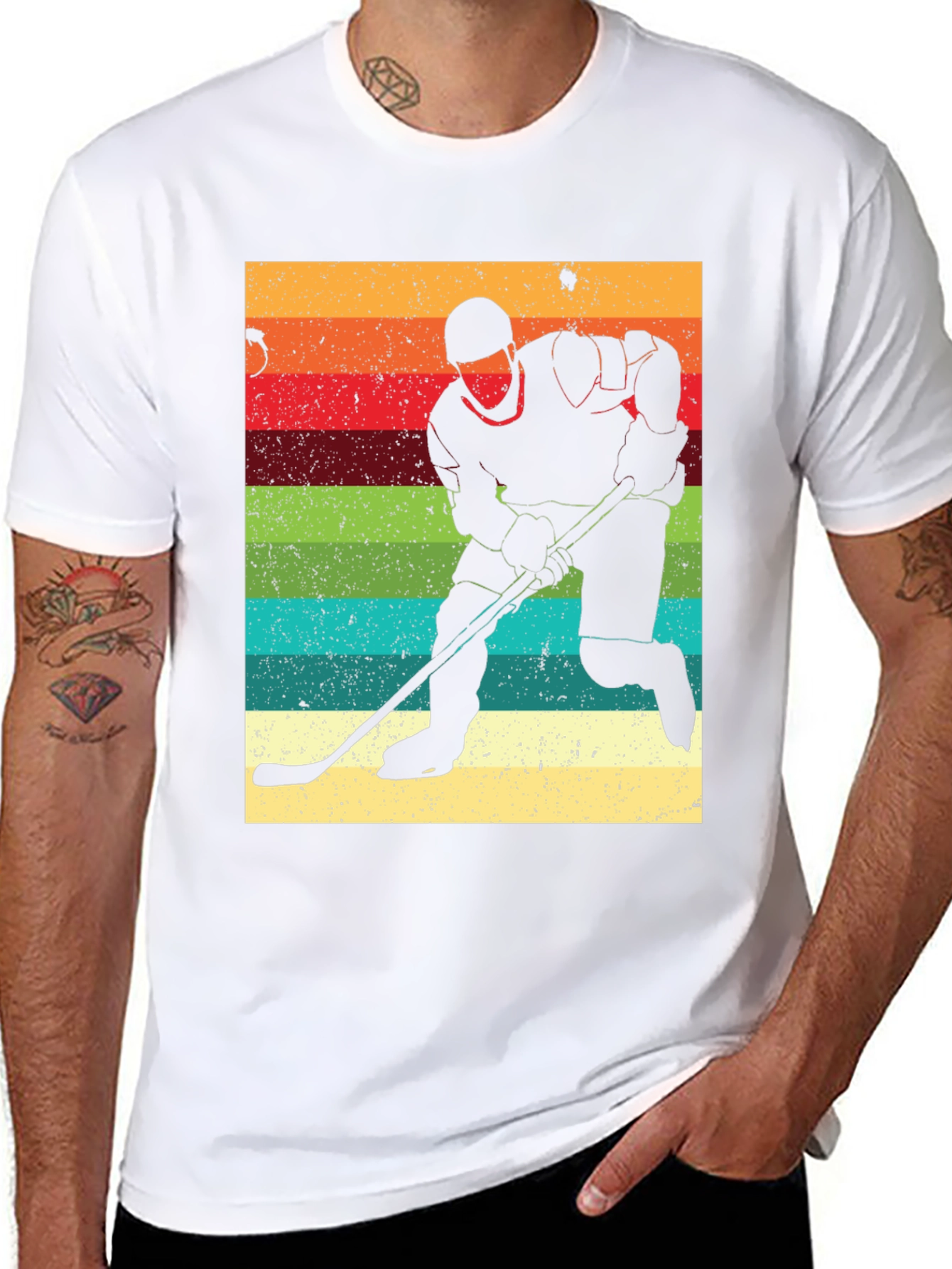 Retro Hockey Player Silhouette T-Shirt
