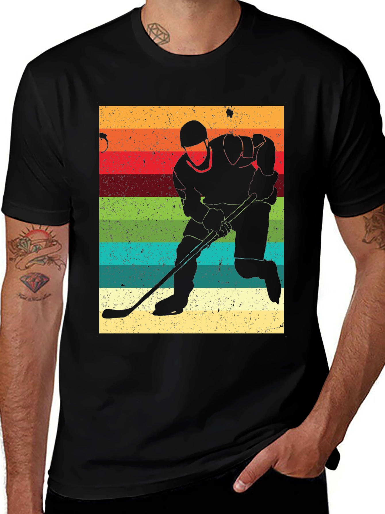 Retro Hockey Player Silhouette T-Shirt