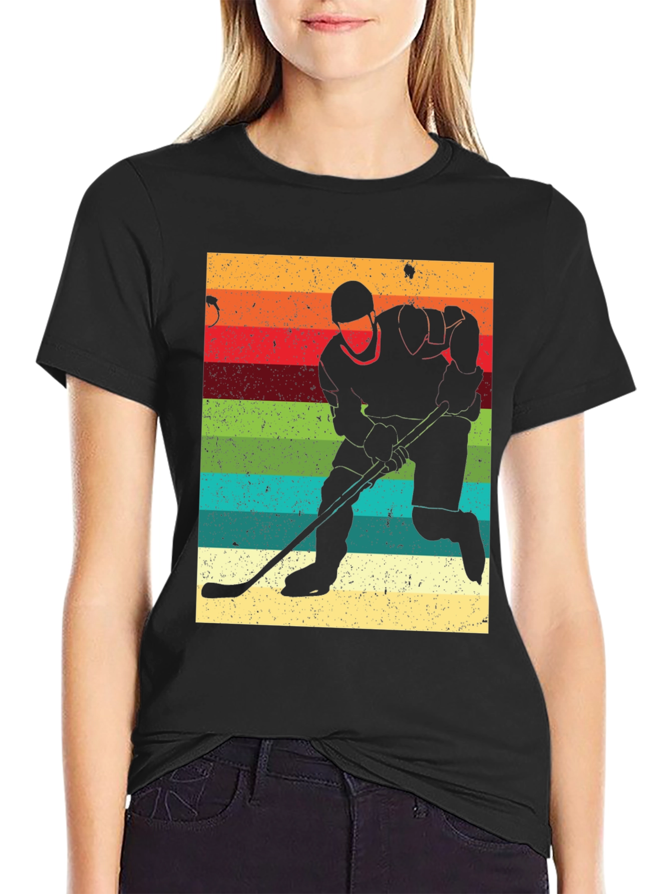 Retro Hockey Player Silhouette T-Shirt