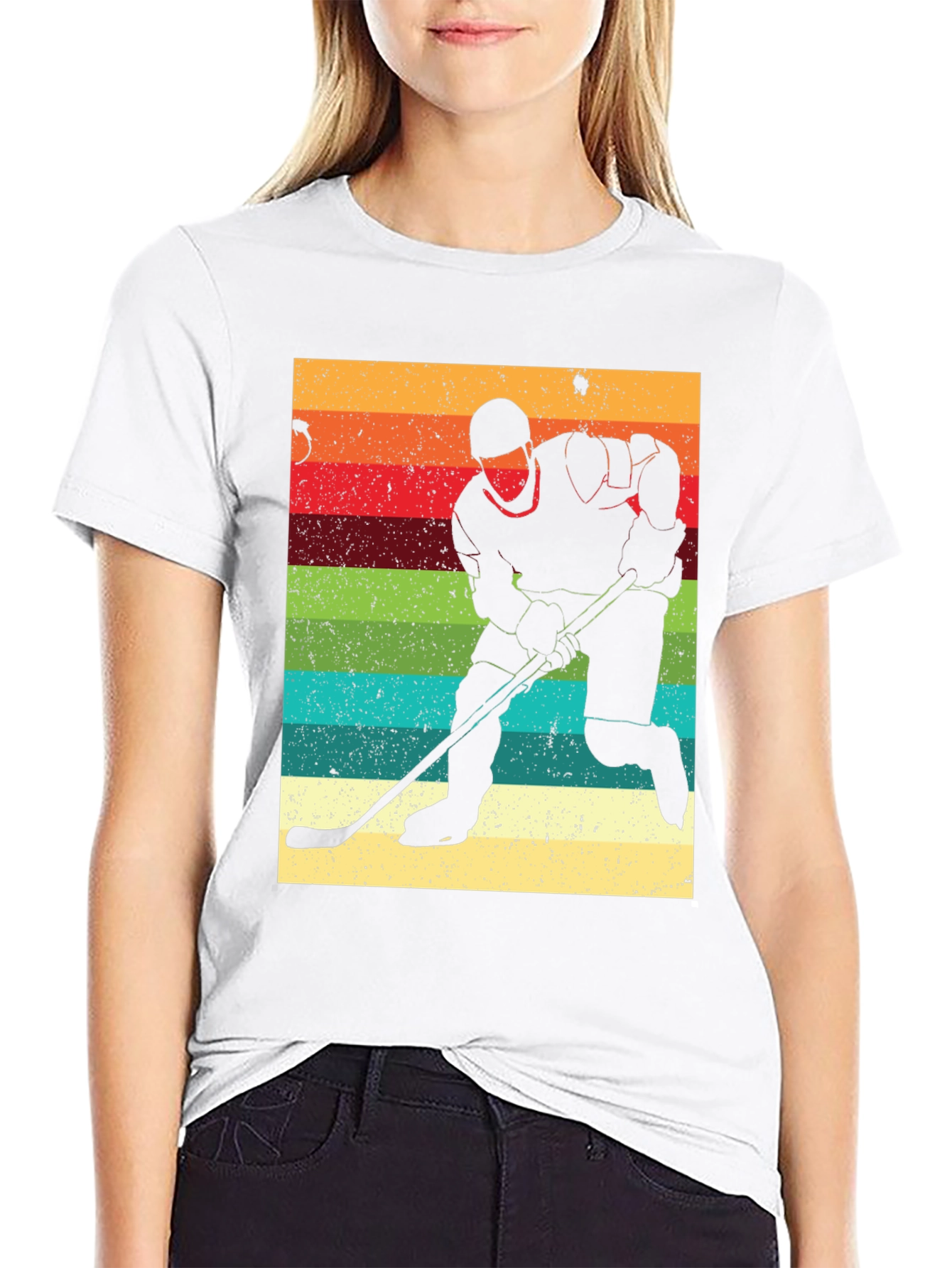 Retro Hockey Player Silhouette T-Shirt