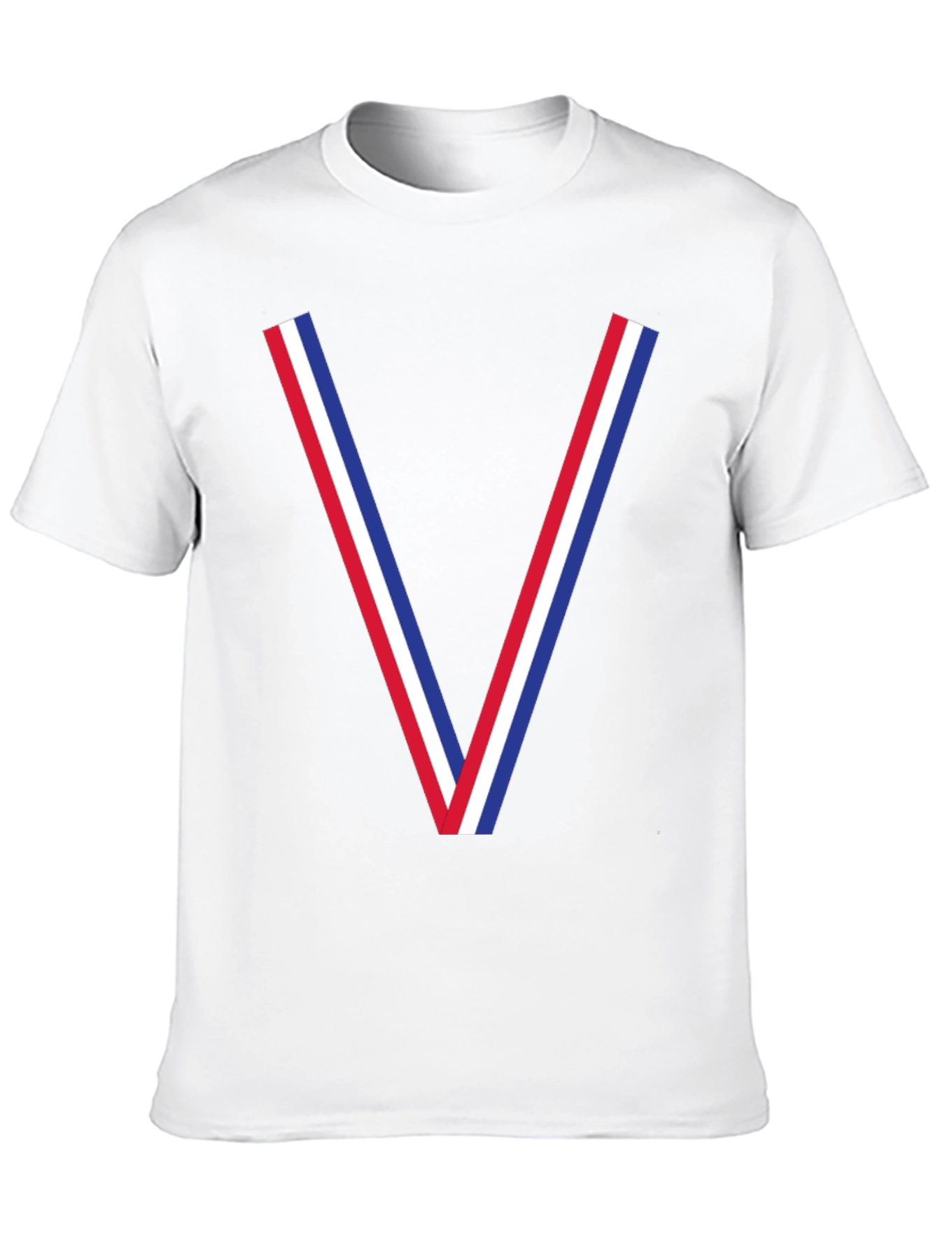 Tricolor V-Neck Graphic Tee