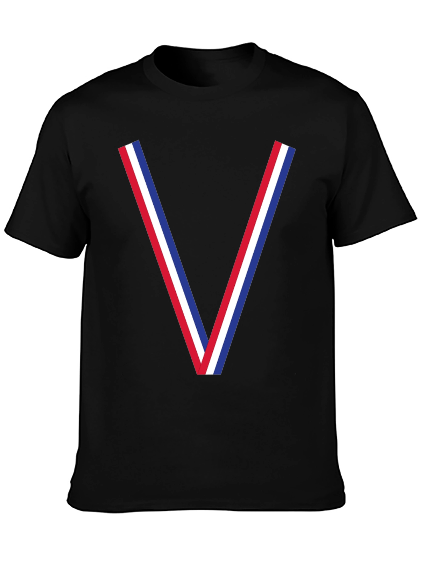 Tricolor V-Neck Graphic Tee
