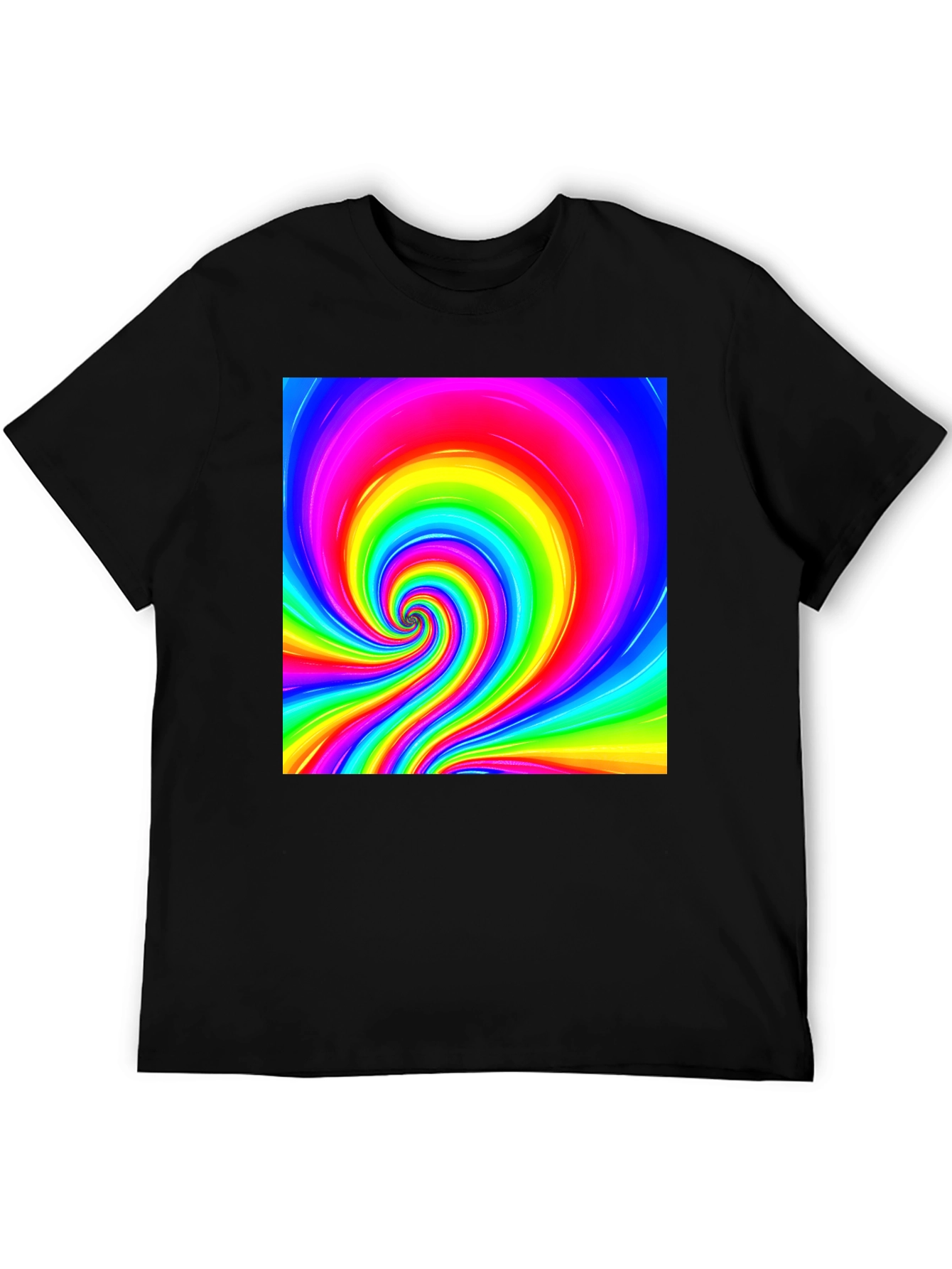 Vibrant Rainbow Spiral Graphic Tee