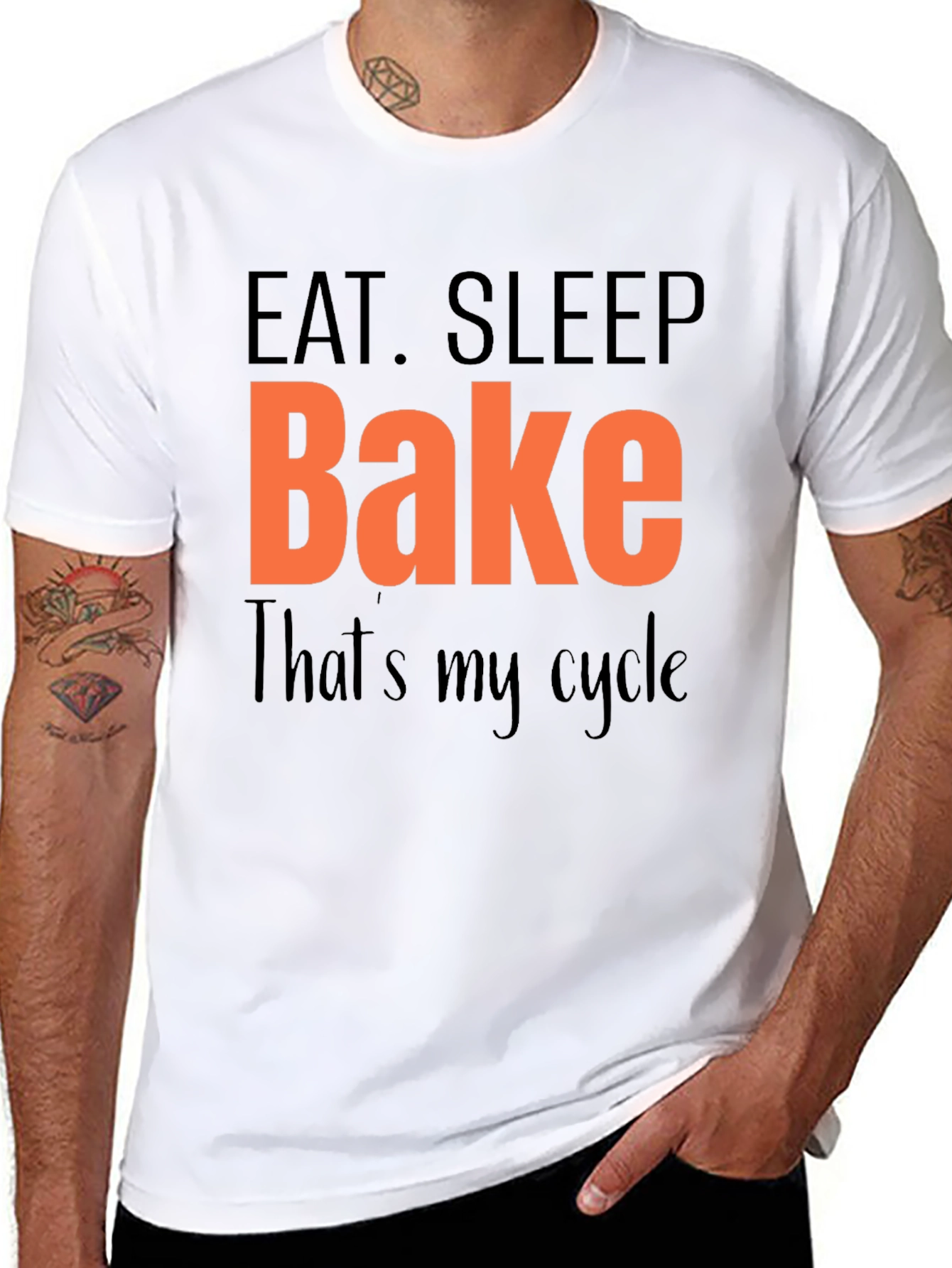 Eat Sleep Bake Cycle Graphic T-Shirt