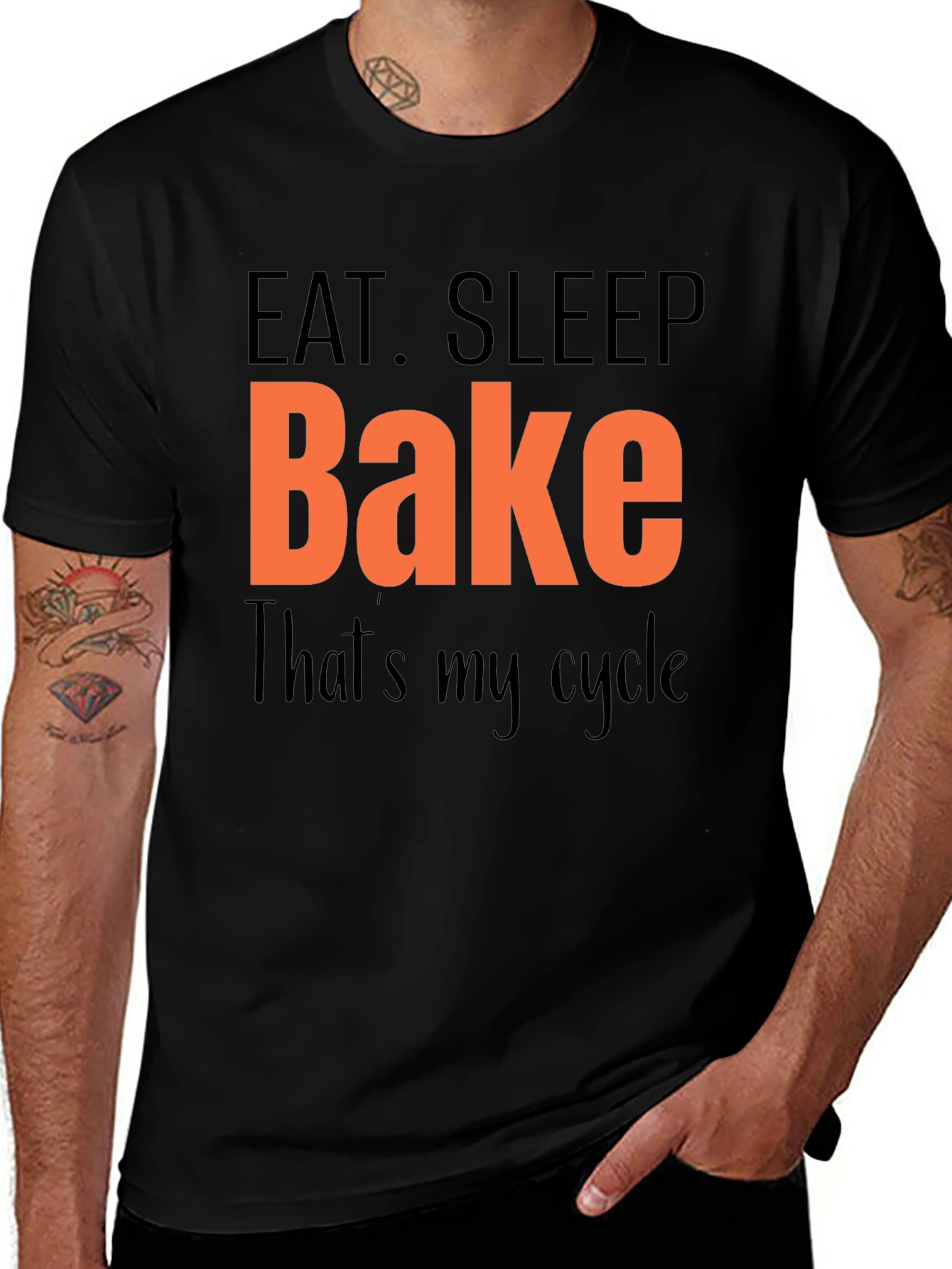 Eat Sleep Bake Cycle Graphic T-Shirt
