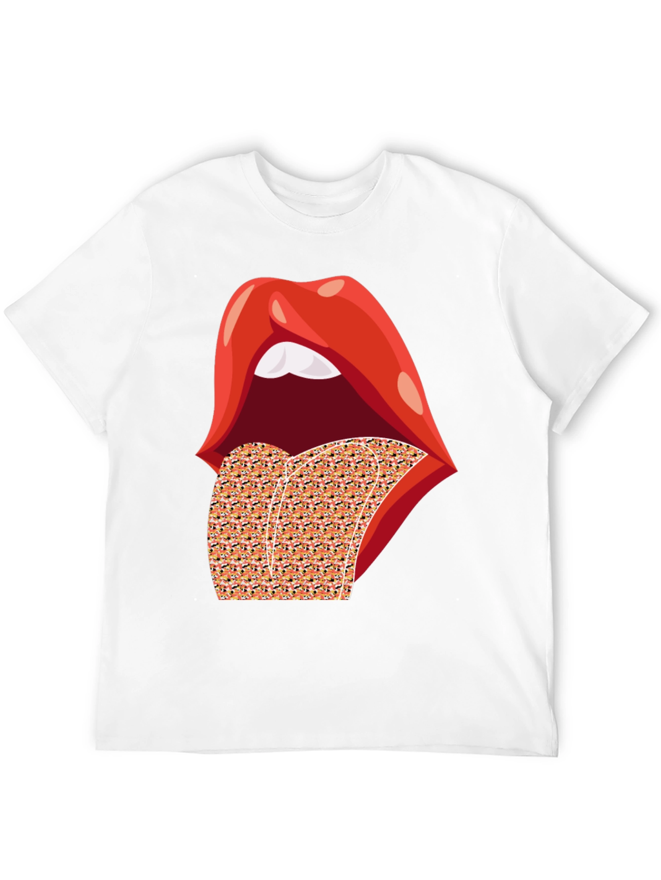 Rolling Lips Graphic Black T-Shirt
