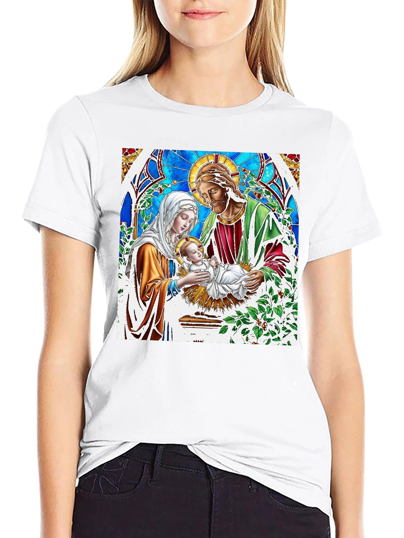 Nativity Scene T-Shirt Jesus Mary & Joseph Graphic Tee