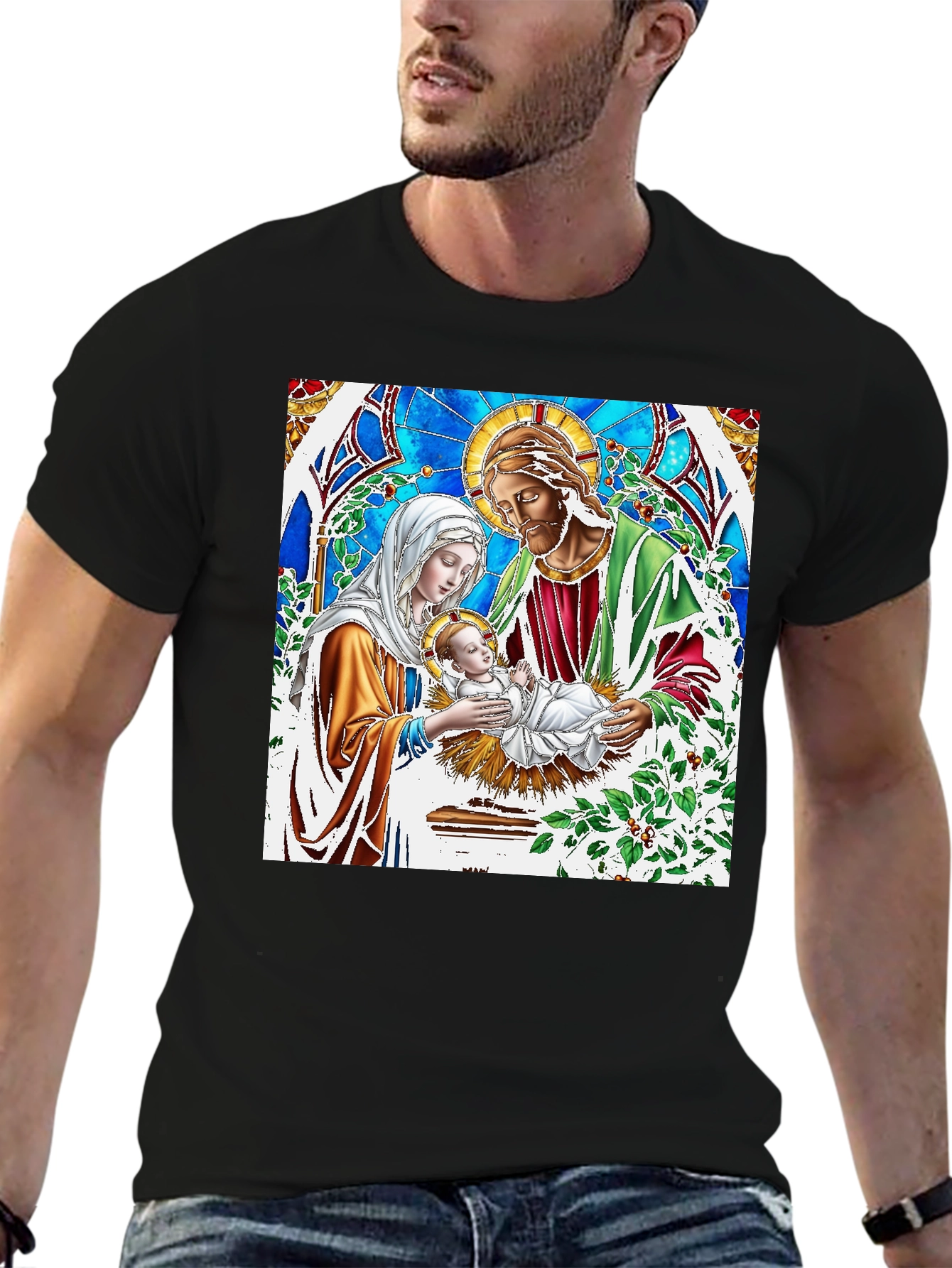 Nativity Scene T-Shirt Jesus Mary & Joseph Graphic Tee