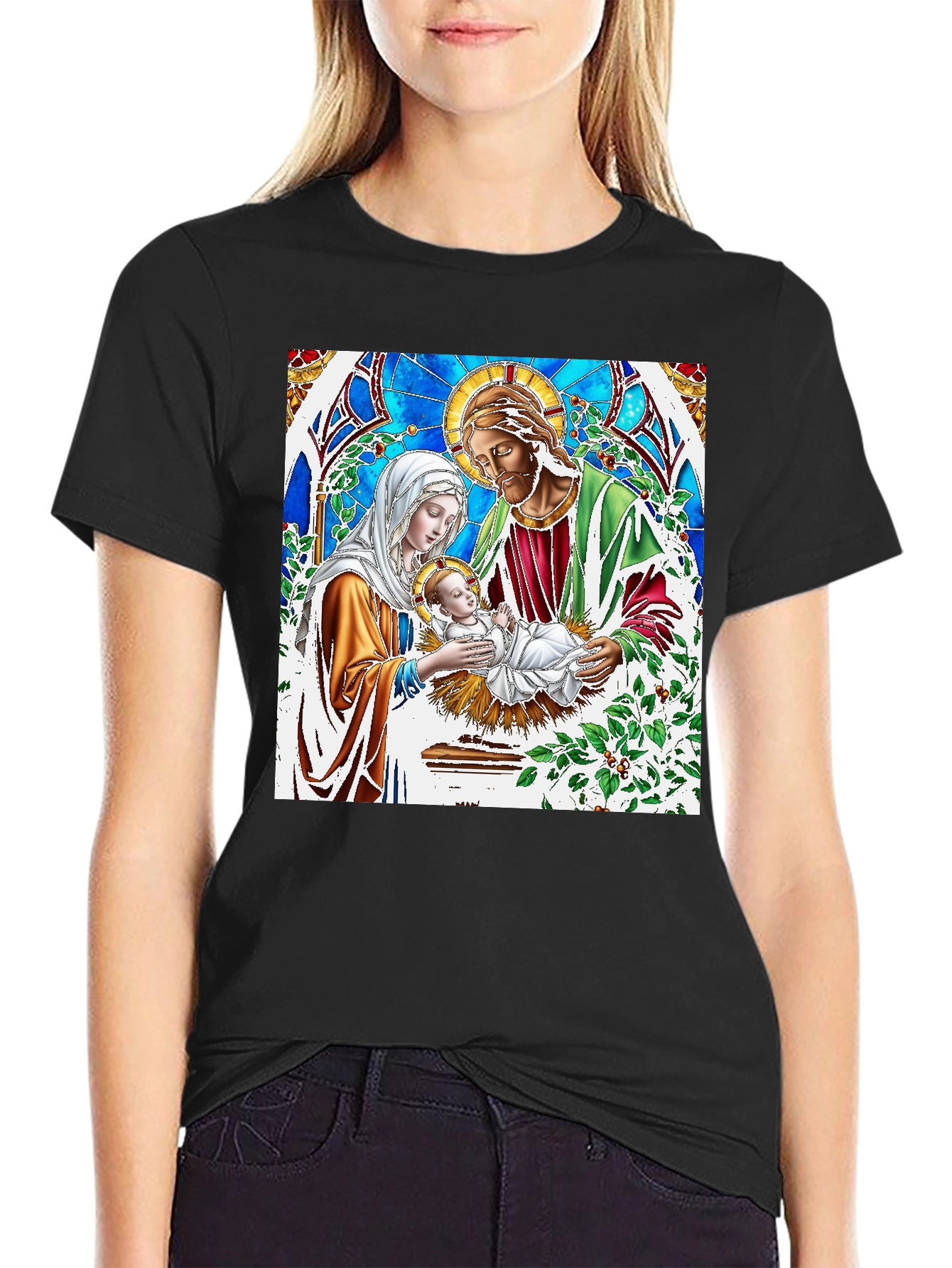 Nativity Scene T-Shirt Jesus Mary & Joseph Graphic Tee