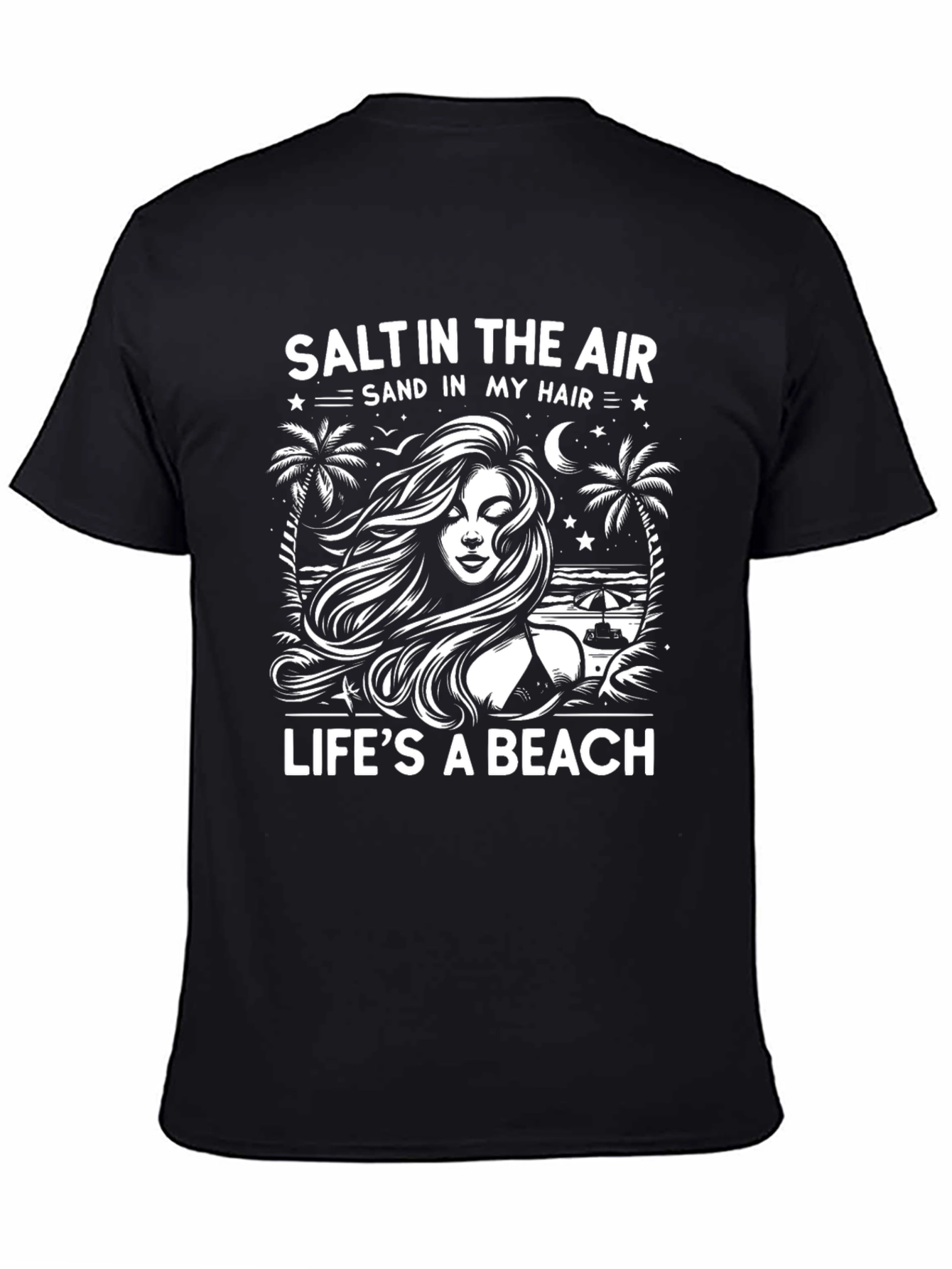 Salt in the Air Mens Black T-Shirt