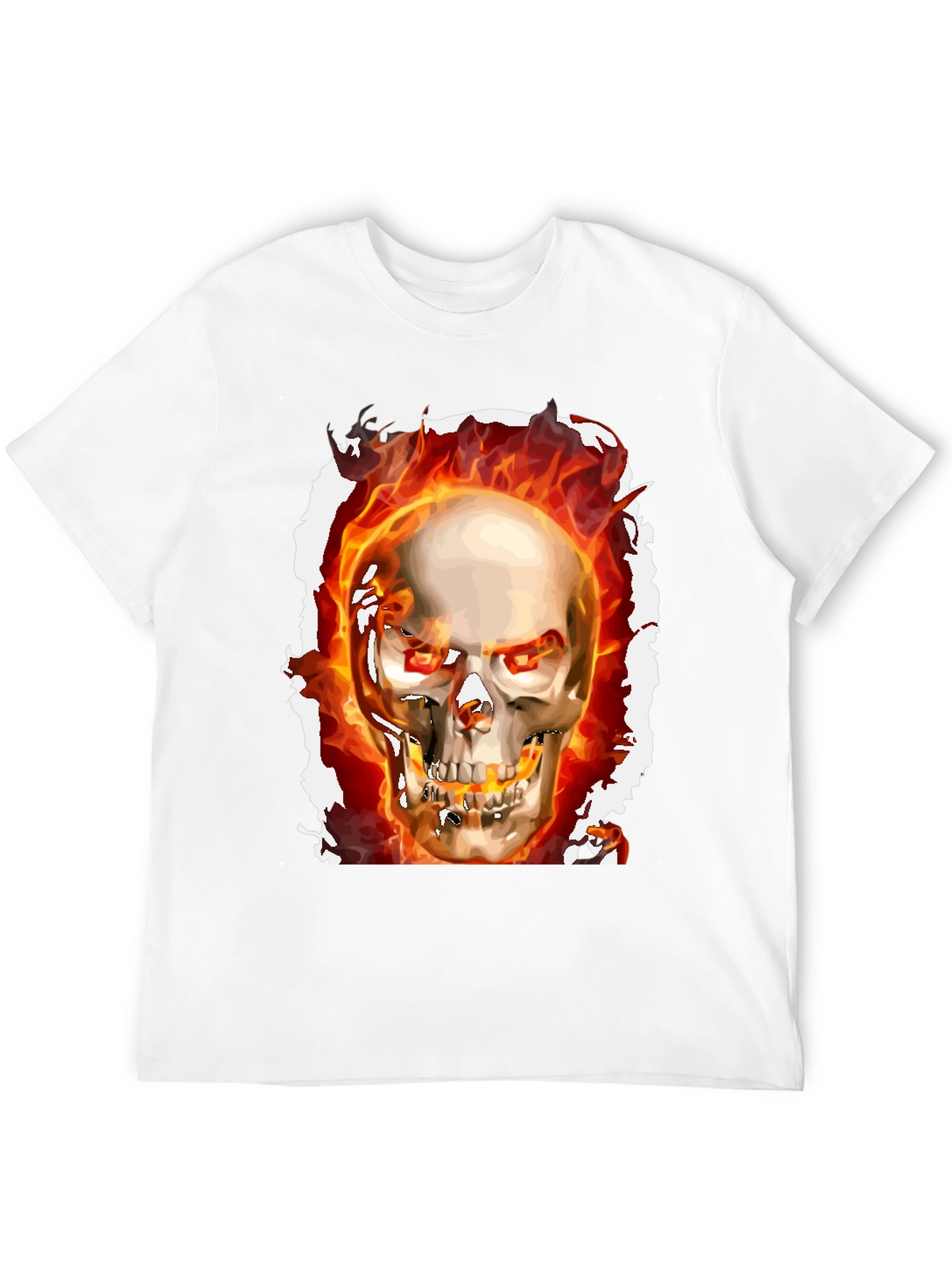 Fiery Skull Graphic Tee - Rocker Style