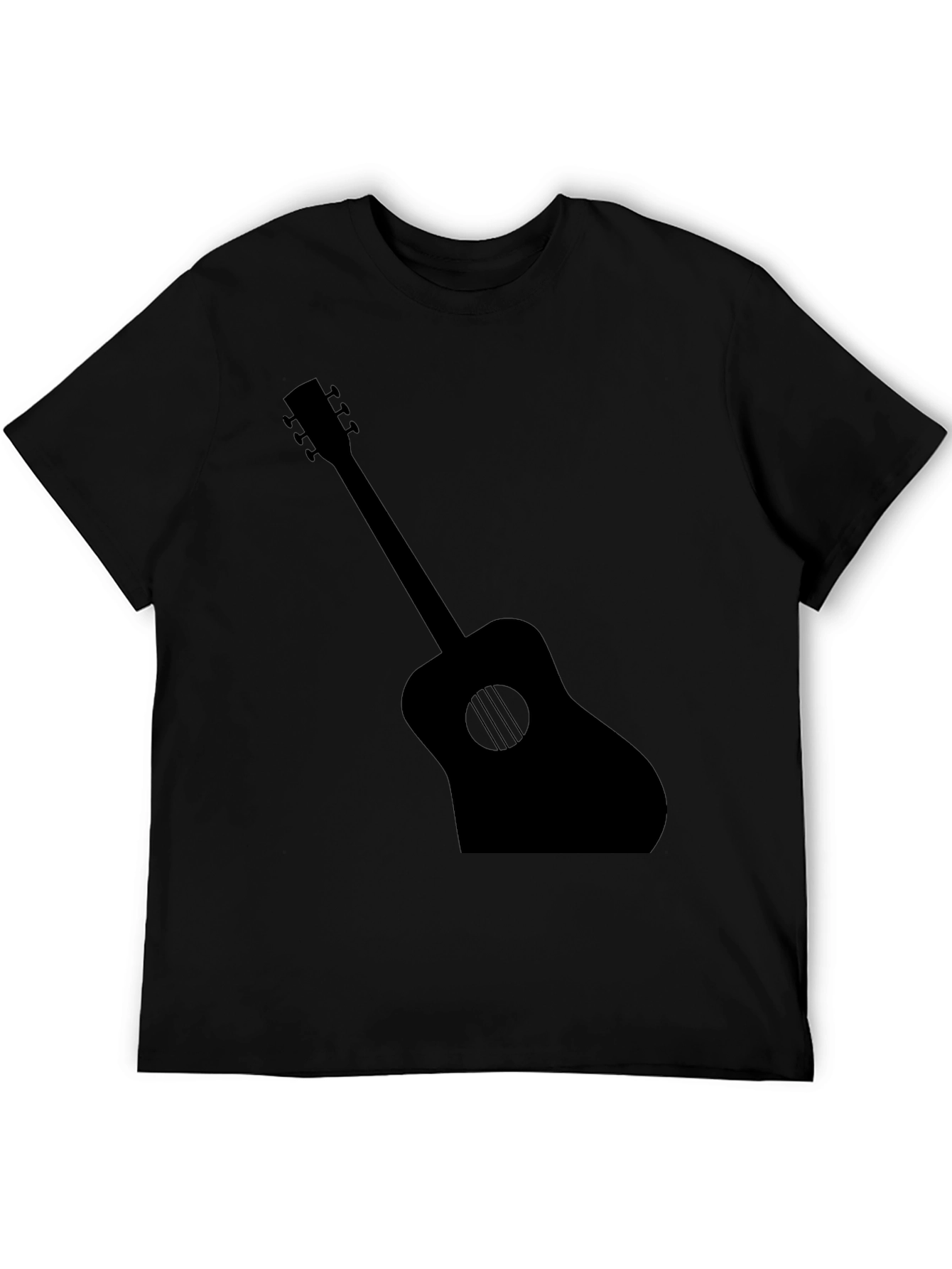 Guitar Silhouette Graphic Tee - Black