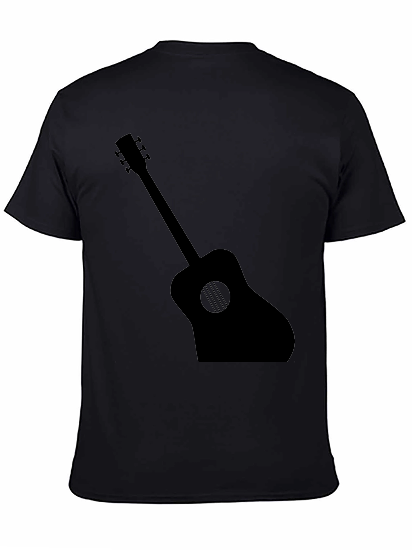 Guitar Silhouette Graphic Tee - Black