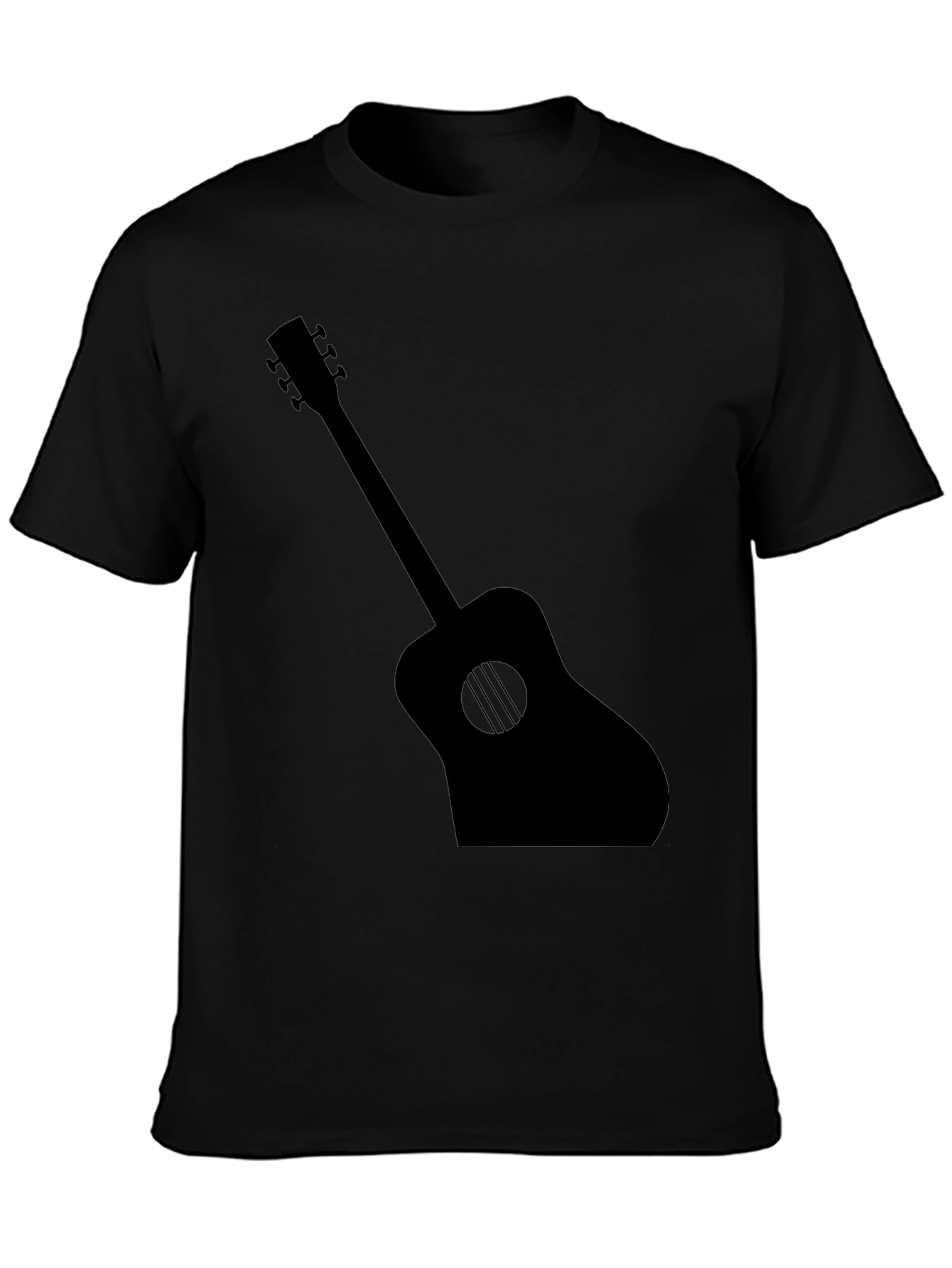 Guitar Silhouette Graphic Tee - Black