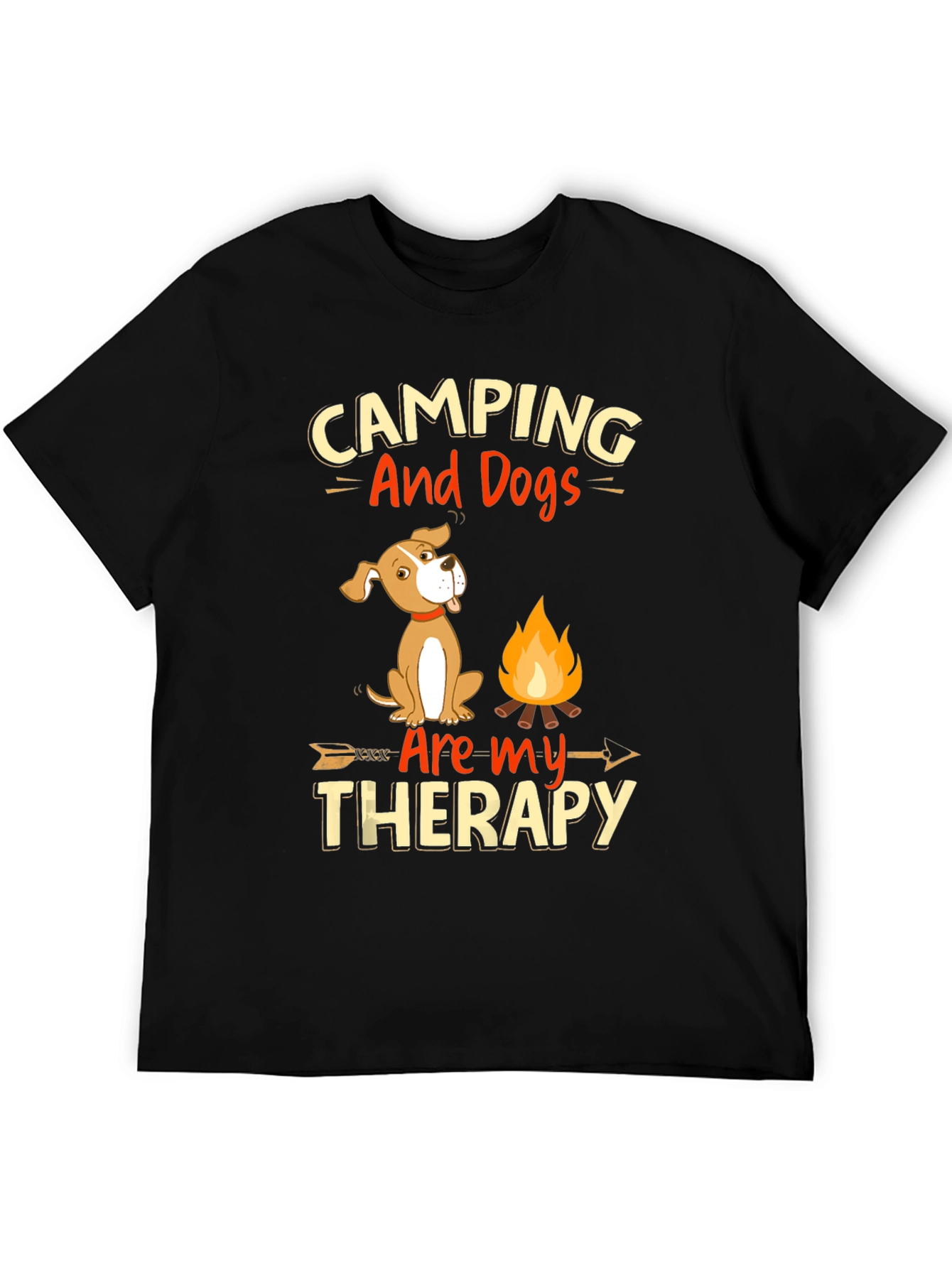 Camping and Dogs Therapy Graphic Tee